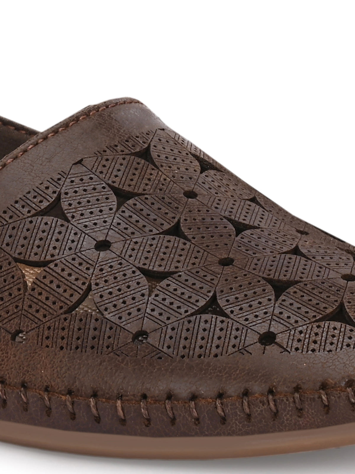 Milla Perforated Cushioned Leather Ballerinas