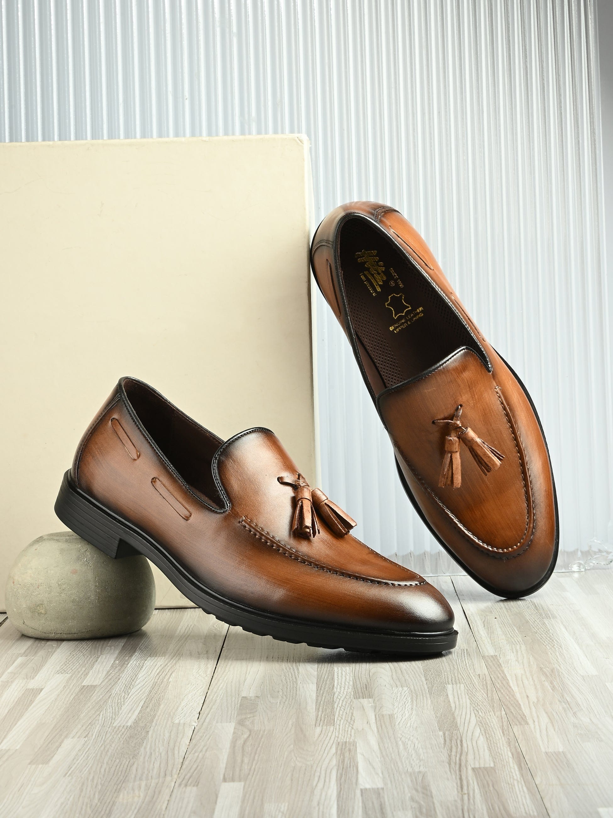 Enzo Tassel Leather Loafers