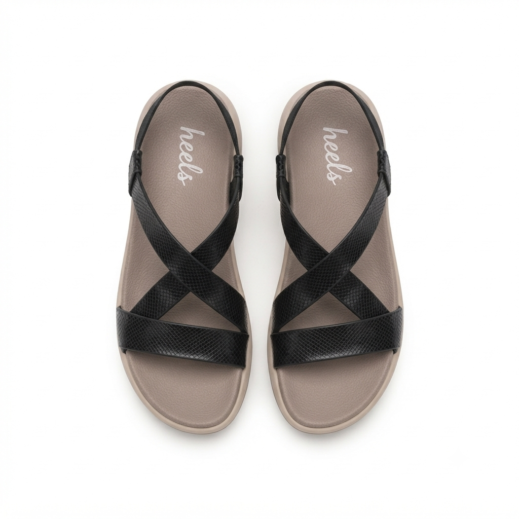 Frida Criss Cross Comfort Back Elastic Sandals