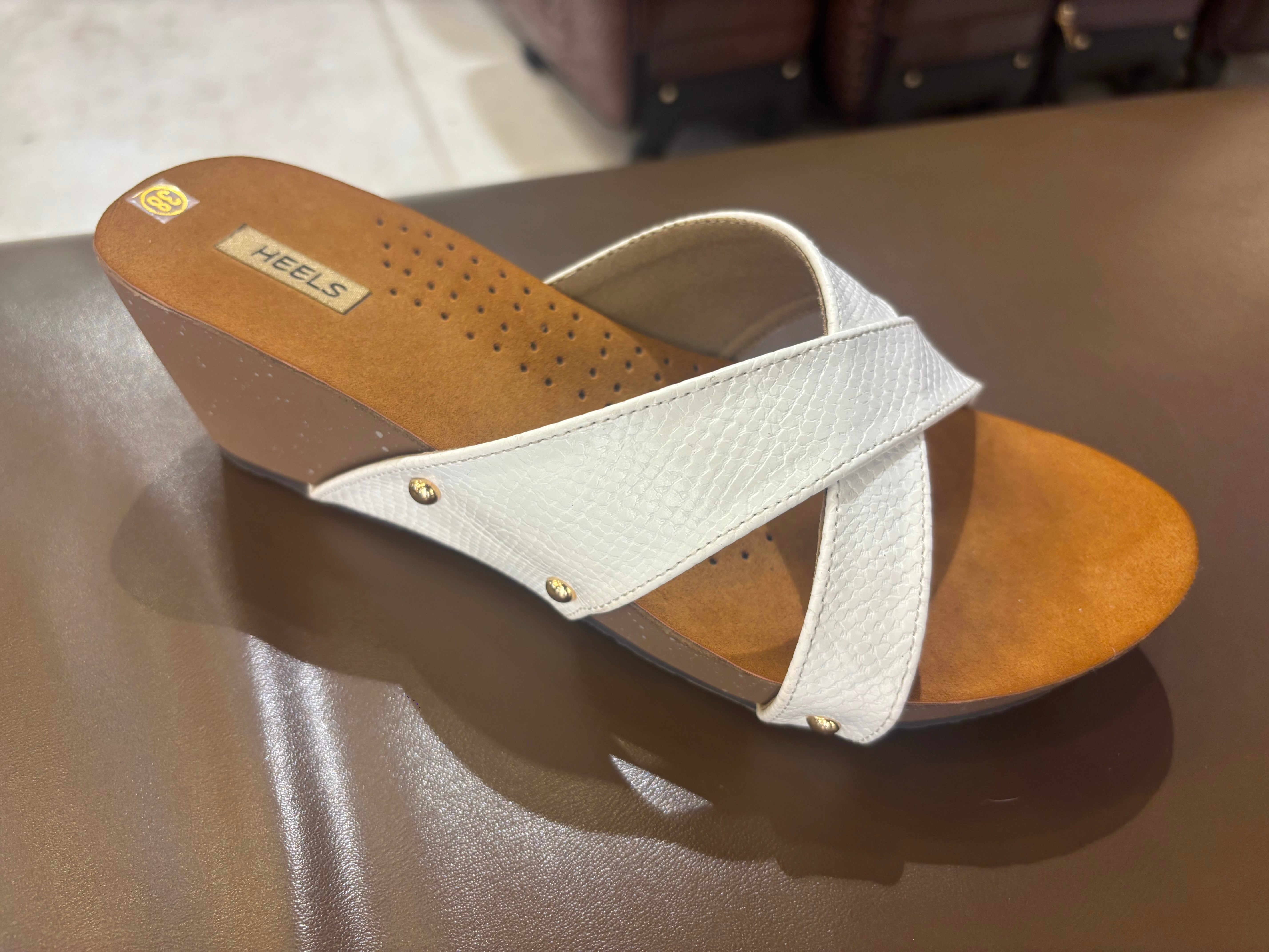 Divera Cross Cushioned Wedge Slippers