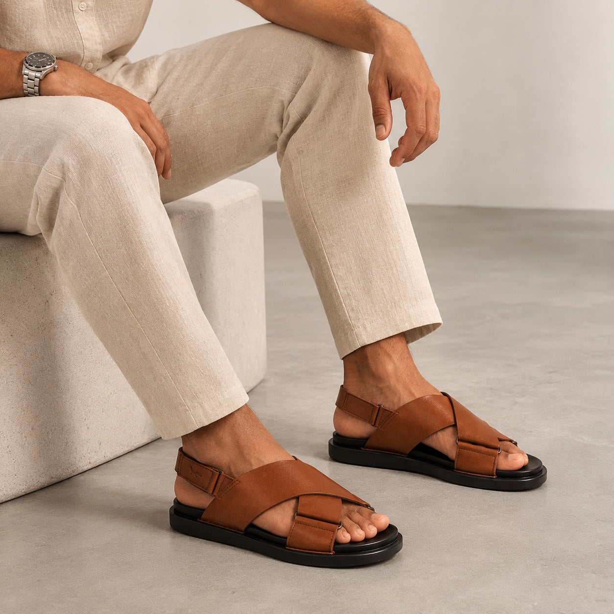 Bruno Leather Sandals - The Heels India