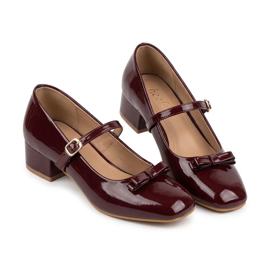 Marlyn Patent Mid Heel Mary Jane Strap Shoe