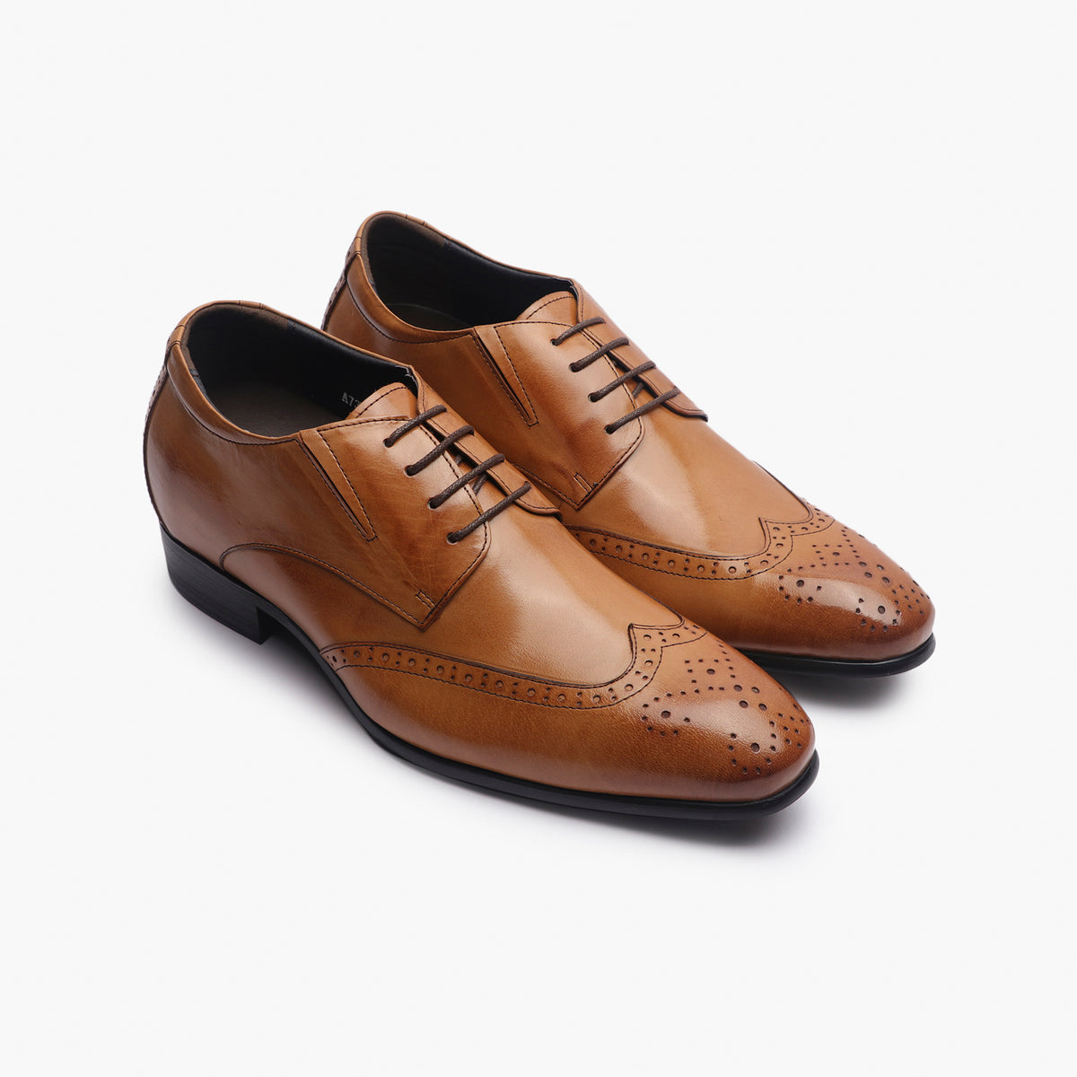 Anders Premium Leather Insert Heel Brogues - The Heels India
