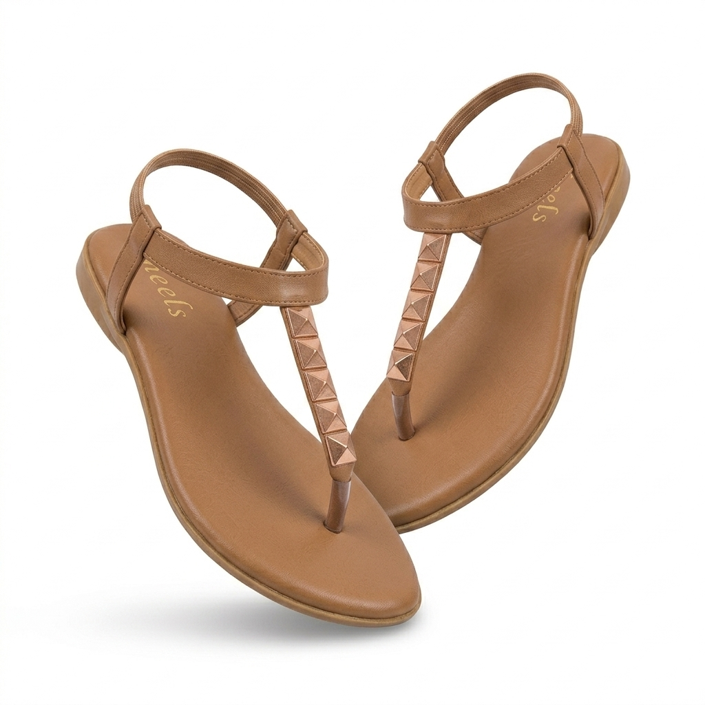 Celine Buckled Comfort Back Elastic Flat Sandals