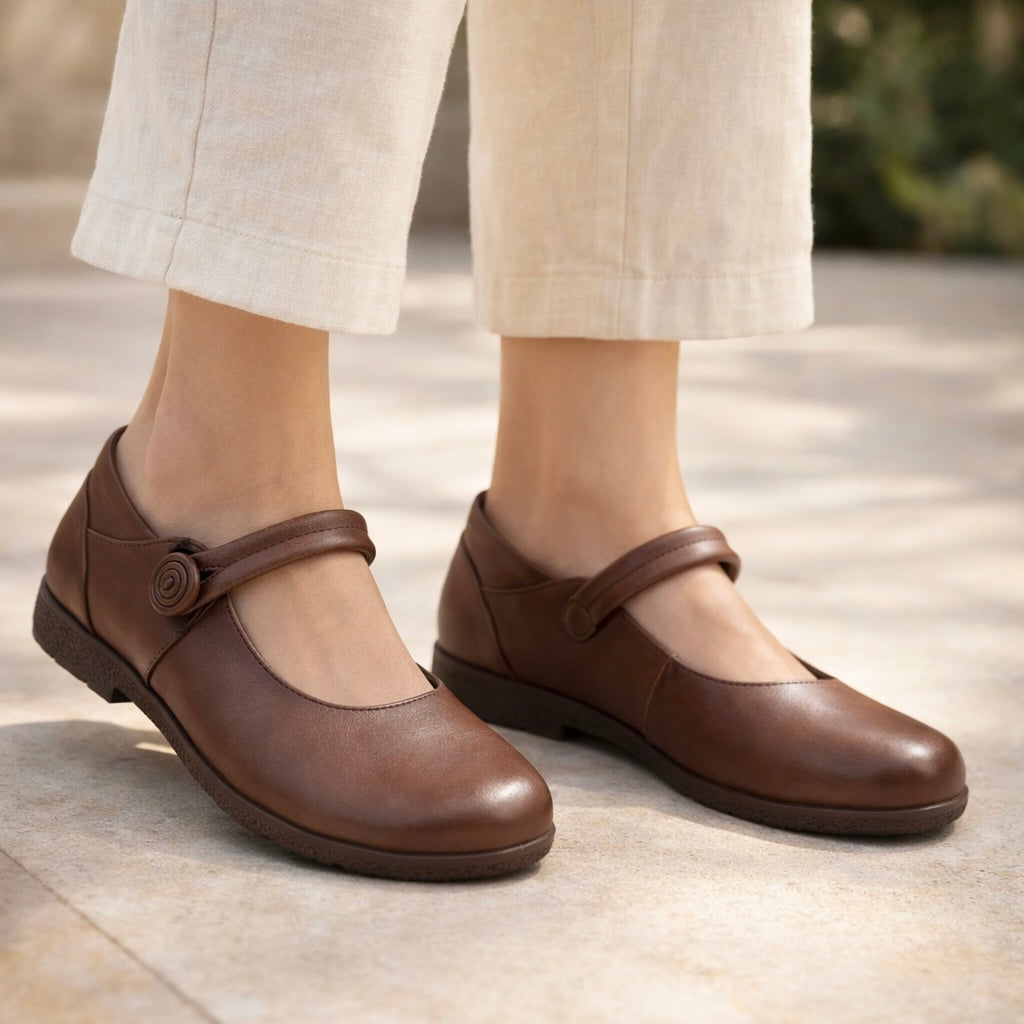 Geisha Premium Leather Mary Jane Ballerinas
