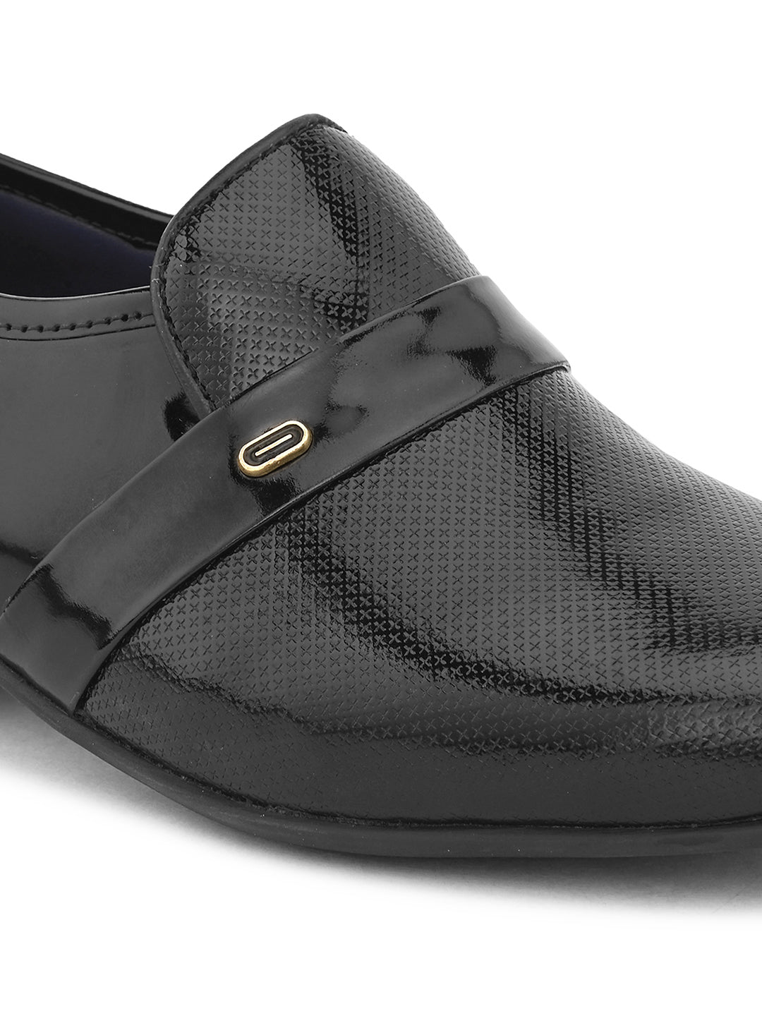 Jacob Cuban Heel Patent Black Mocassins - The Heels India