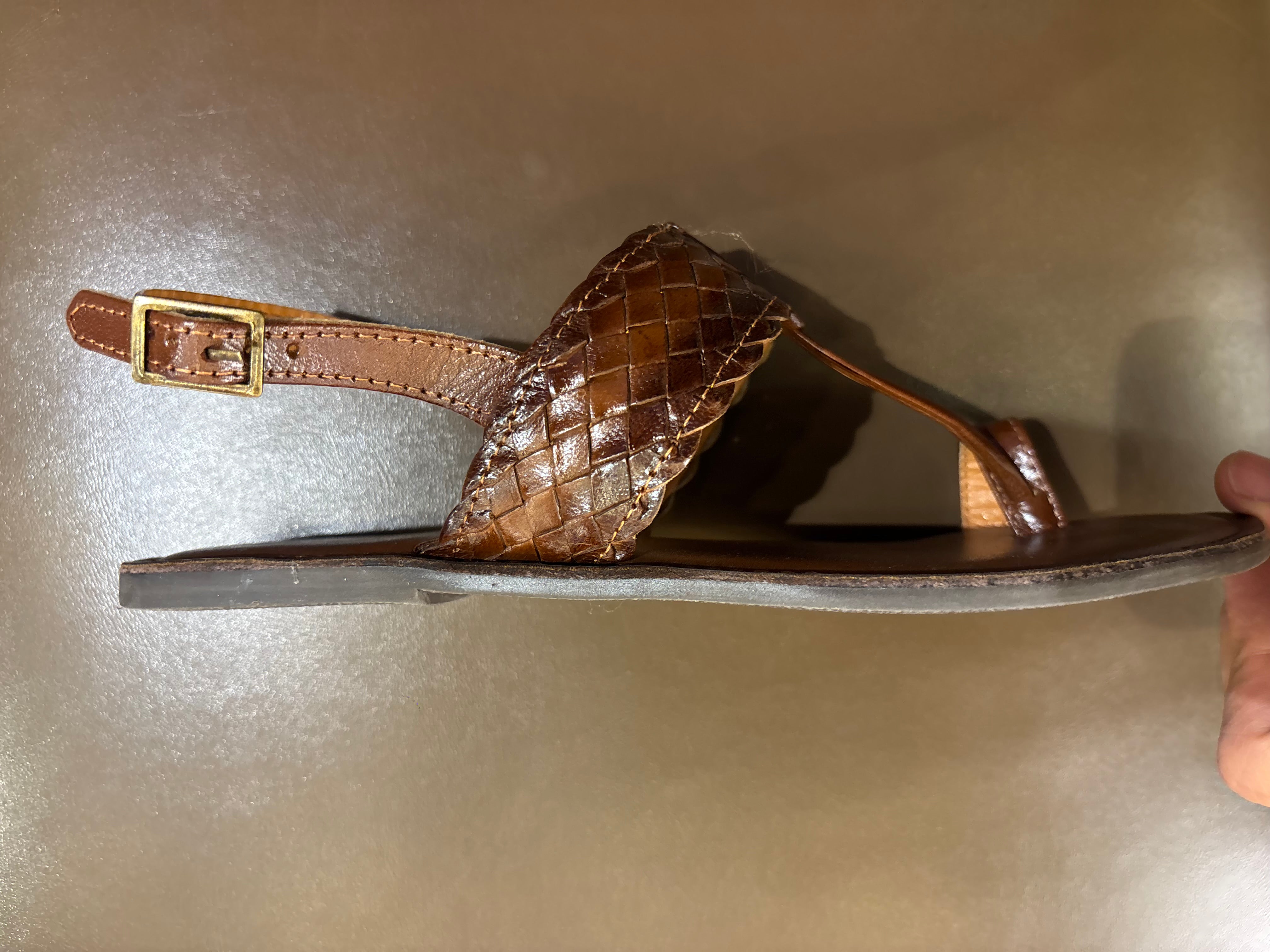 Venezia Woven Leather Flat Sandals