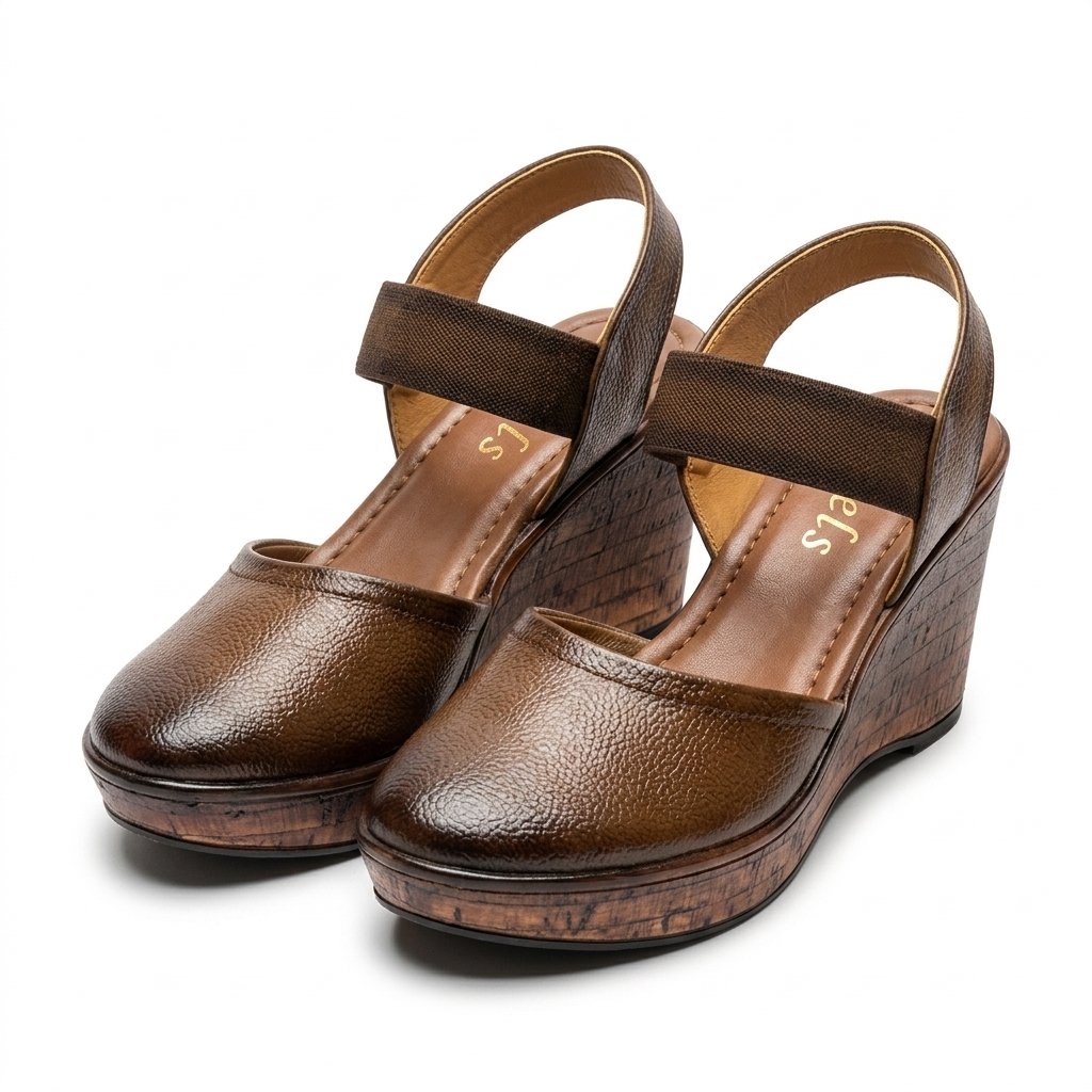 Jess Leather Platform Wedge Heel Sandals