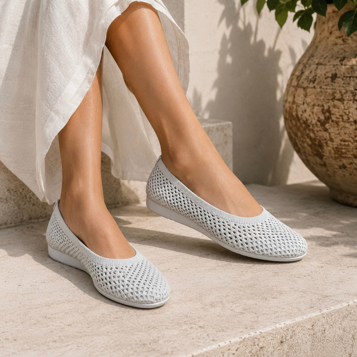 Grace Crochet Flat Flexi Comfort Ballerinas