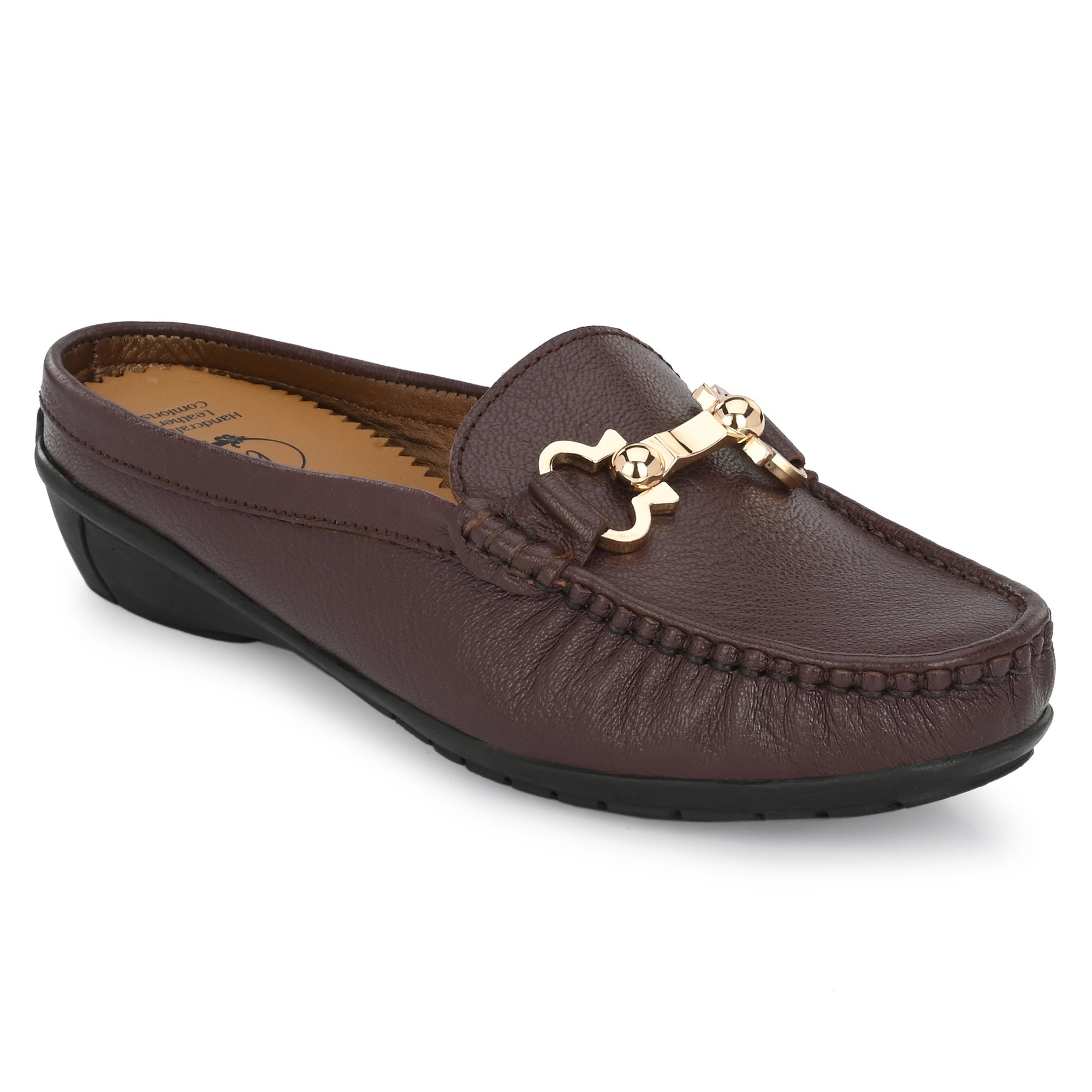 Bianca Leather Slip On Mules