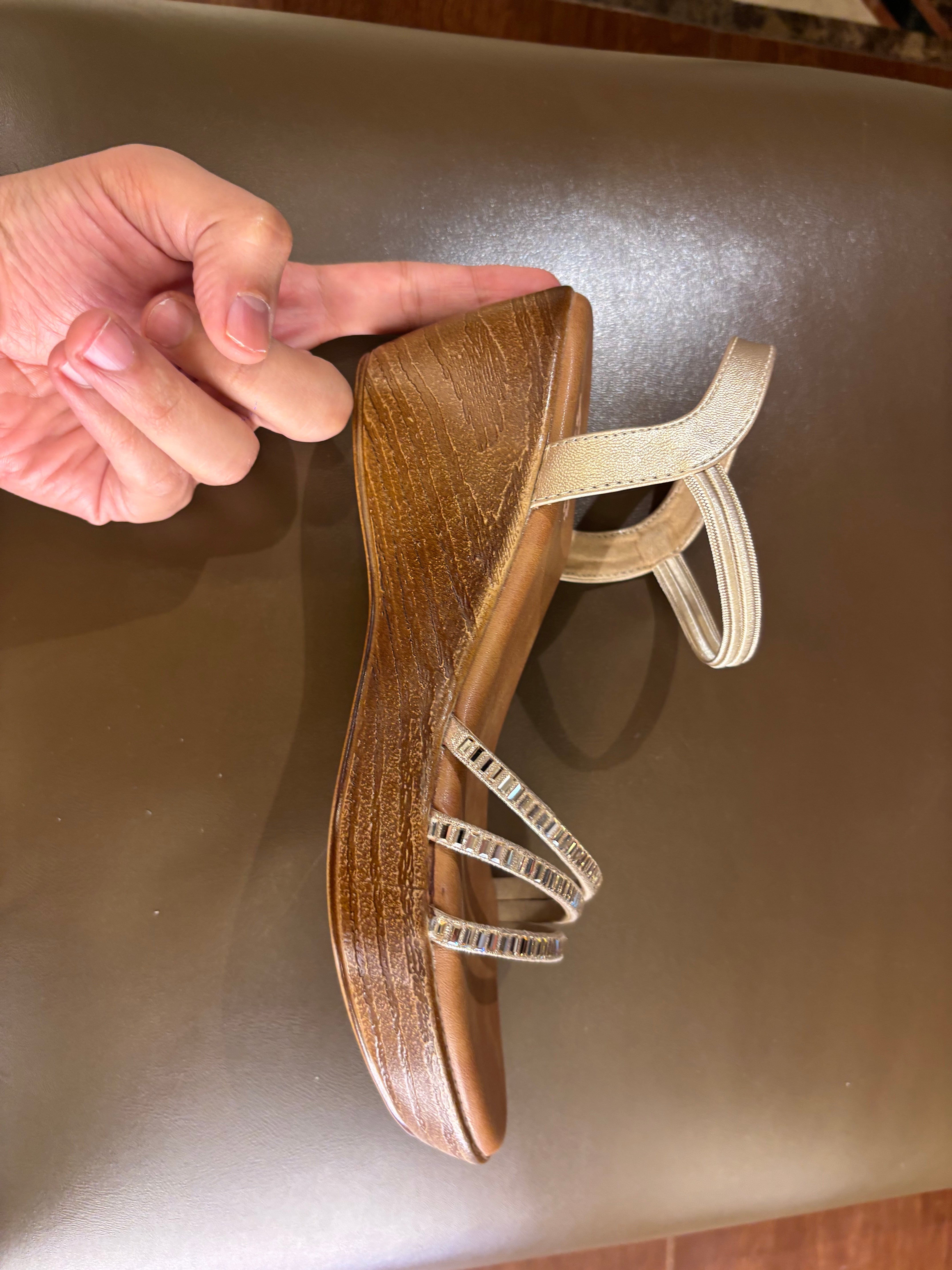 Fiza Bling Peep Toe Wedge Sandals