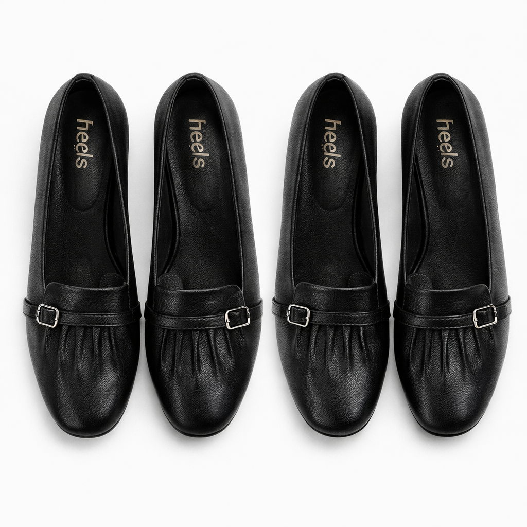 Lisbon Premium Leather Quilted Mid Heel Ballerinas - The Heels India