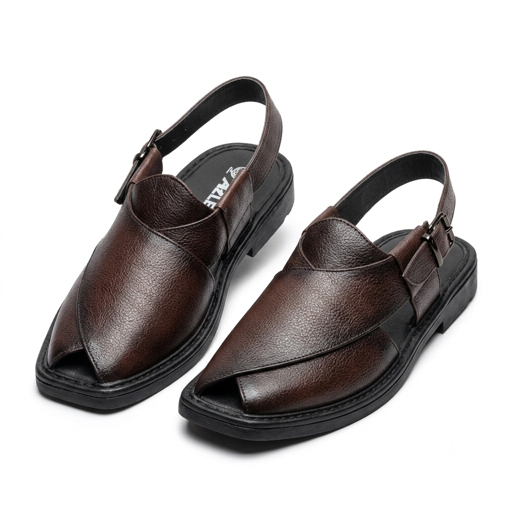 Cesar Leather Ethnic T Cut Peshawari Sandals