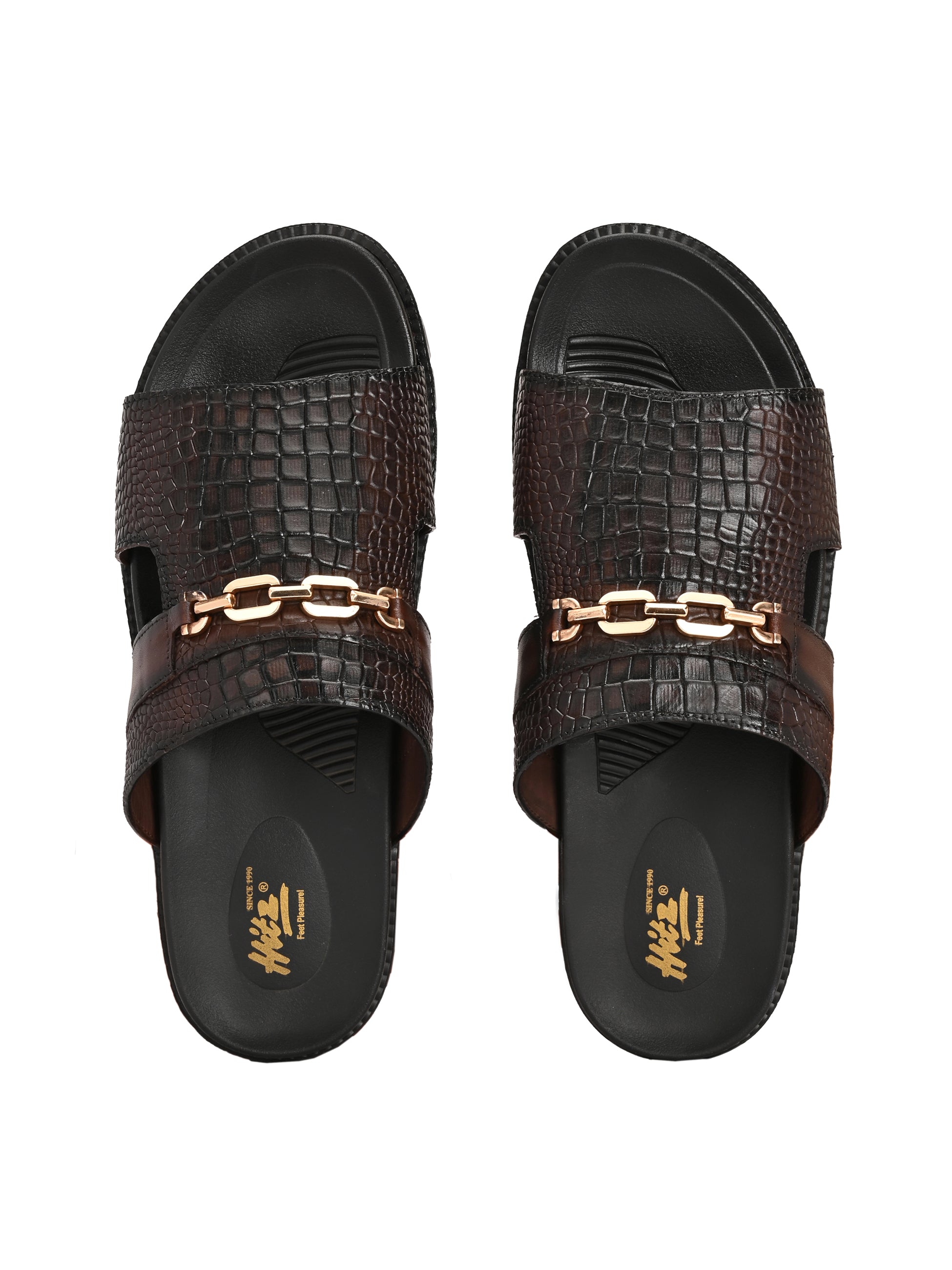 Tuscano Premium Brown Leather Slippers - The Heels India