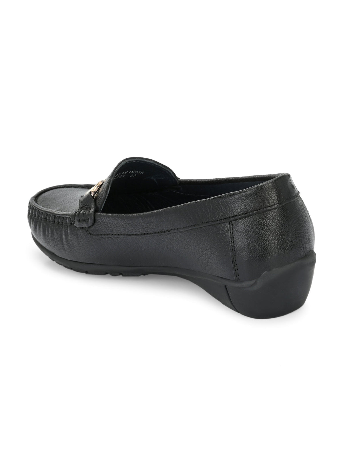 Sarah Black Leather Cushion Loafers