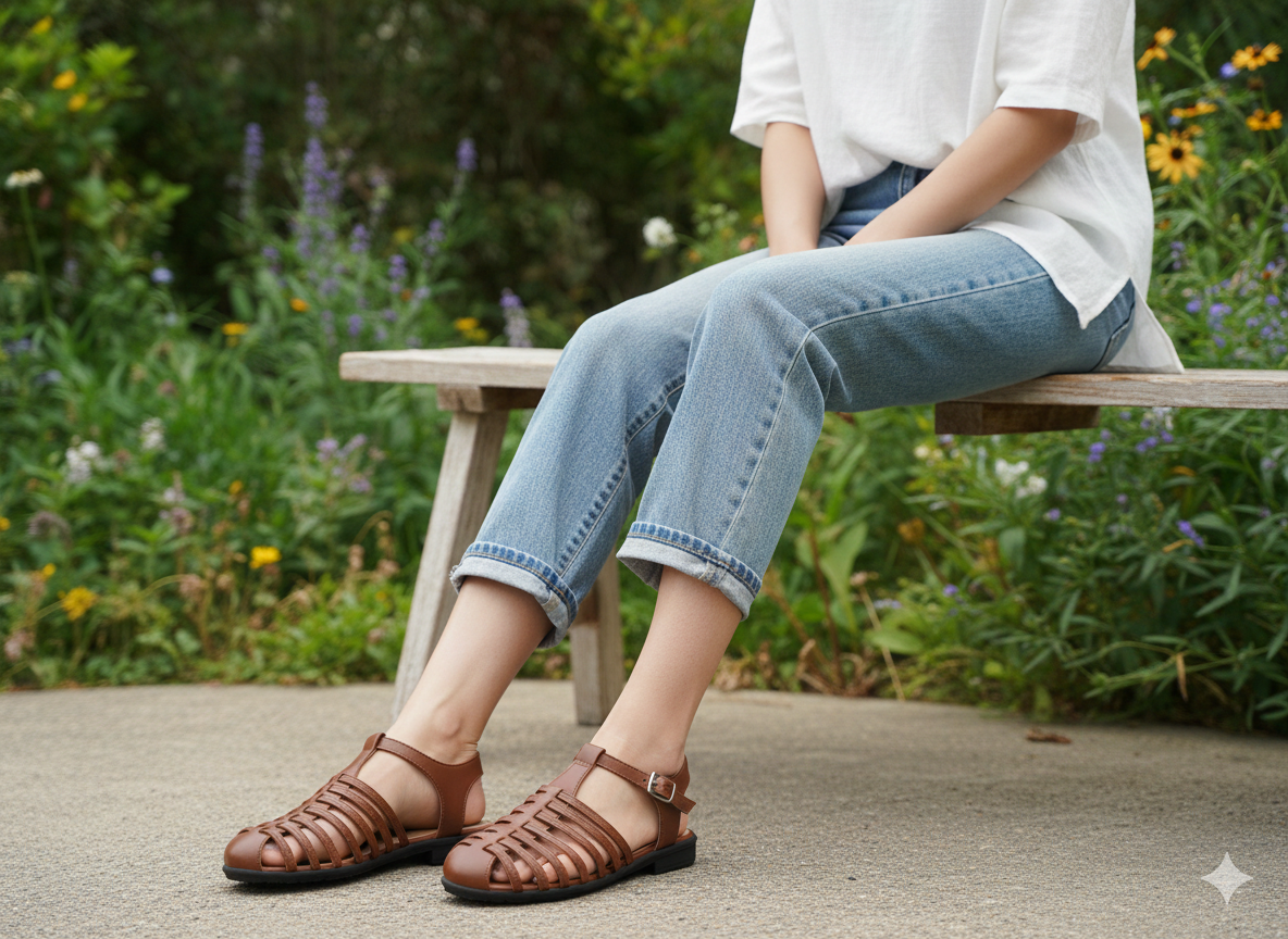 Kiera Fishermen Ankle Strap Summer Sandals - The Heels India