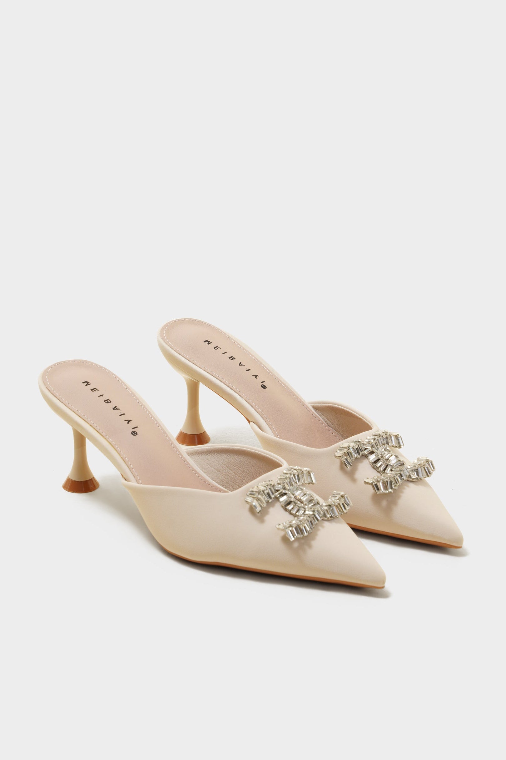 Amelia Beige Kitten Heels - The Heels India