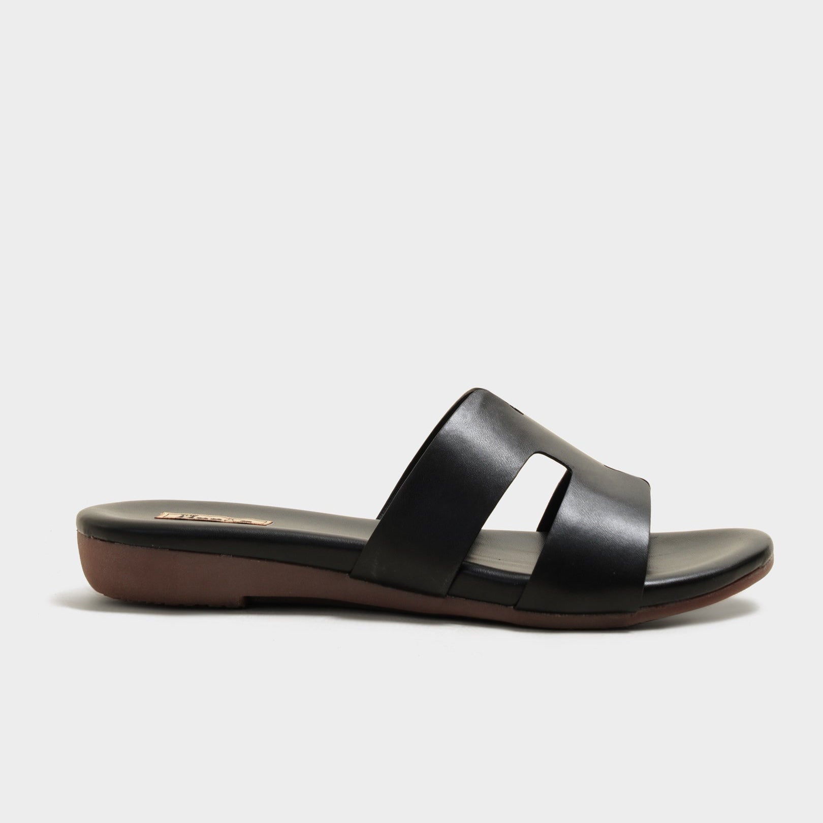 Harper Black Cushion Sliders - The Heels India