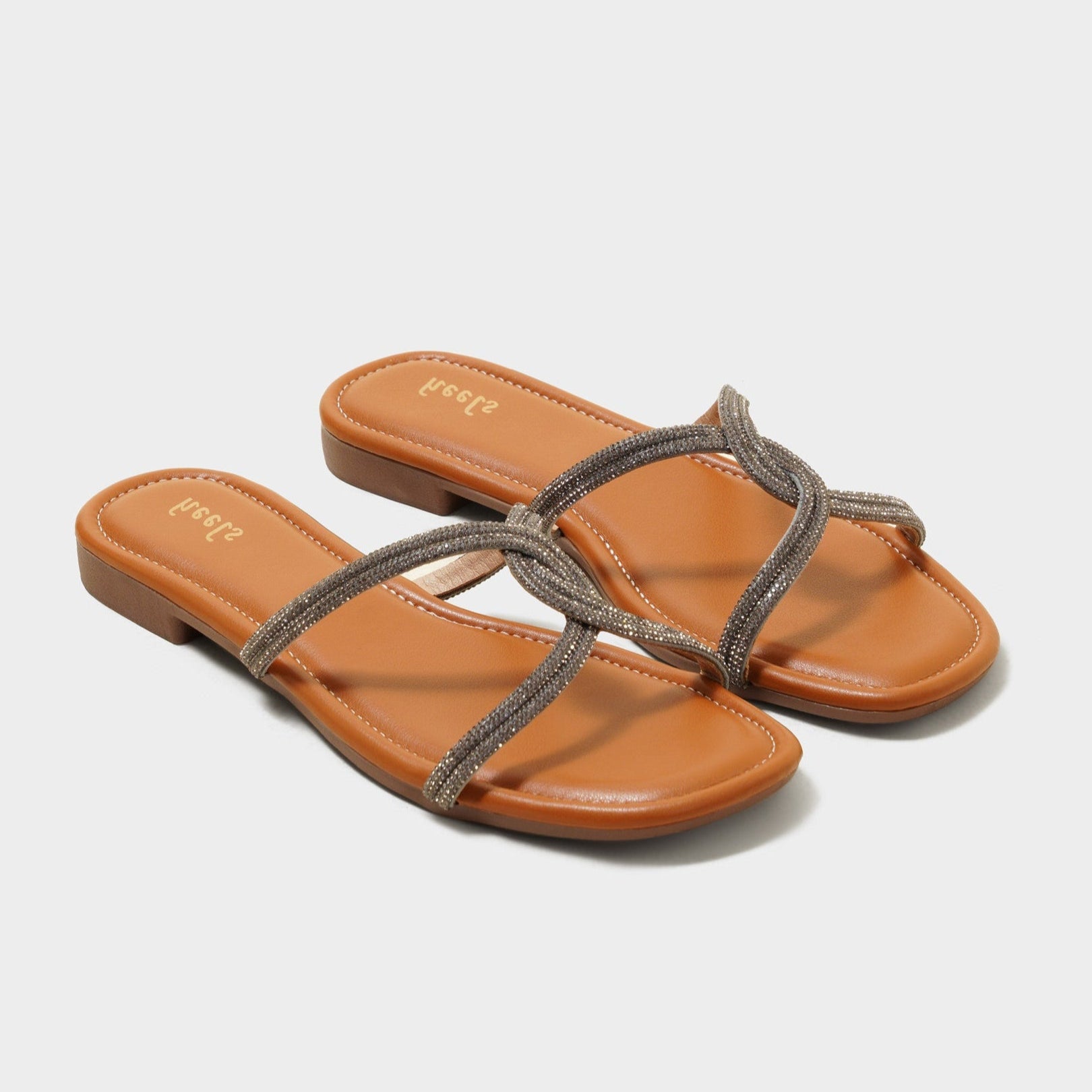 Bling Sliders with cushion insole, pair with ethnic outfits