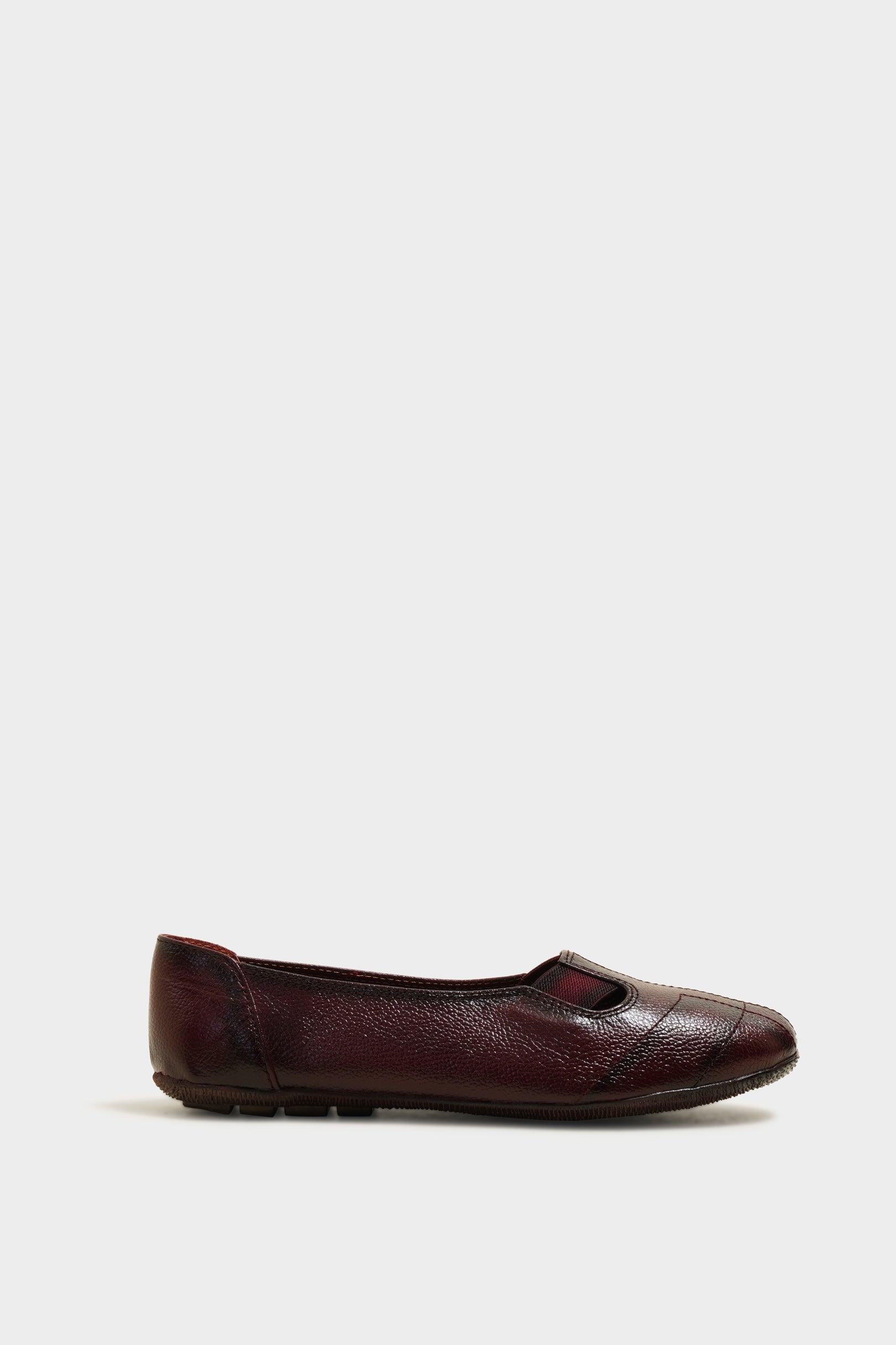Elijah Maroon Leather Ballerinas - The Heels India