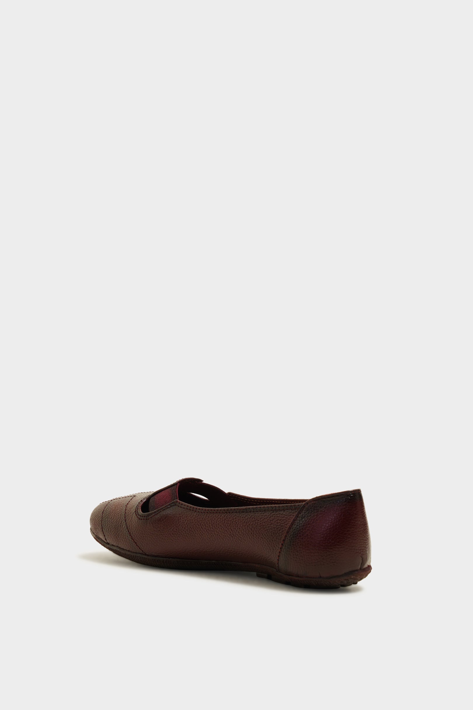 Elijah Maroon Leather Ballerinas - The Heels India