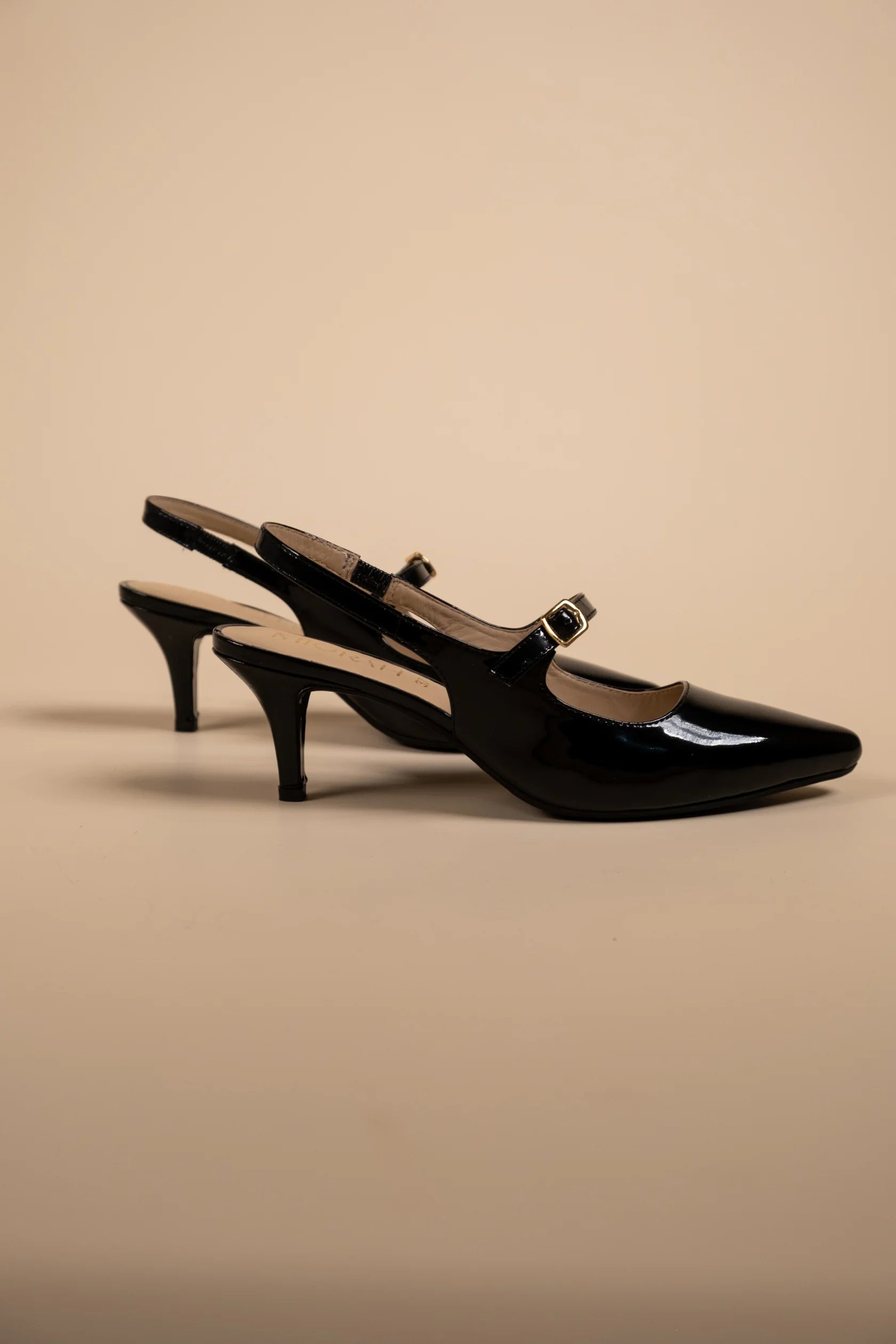 BRIZA Premium Leather Slingback Kitten Heels - The Heels India