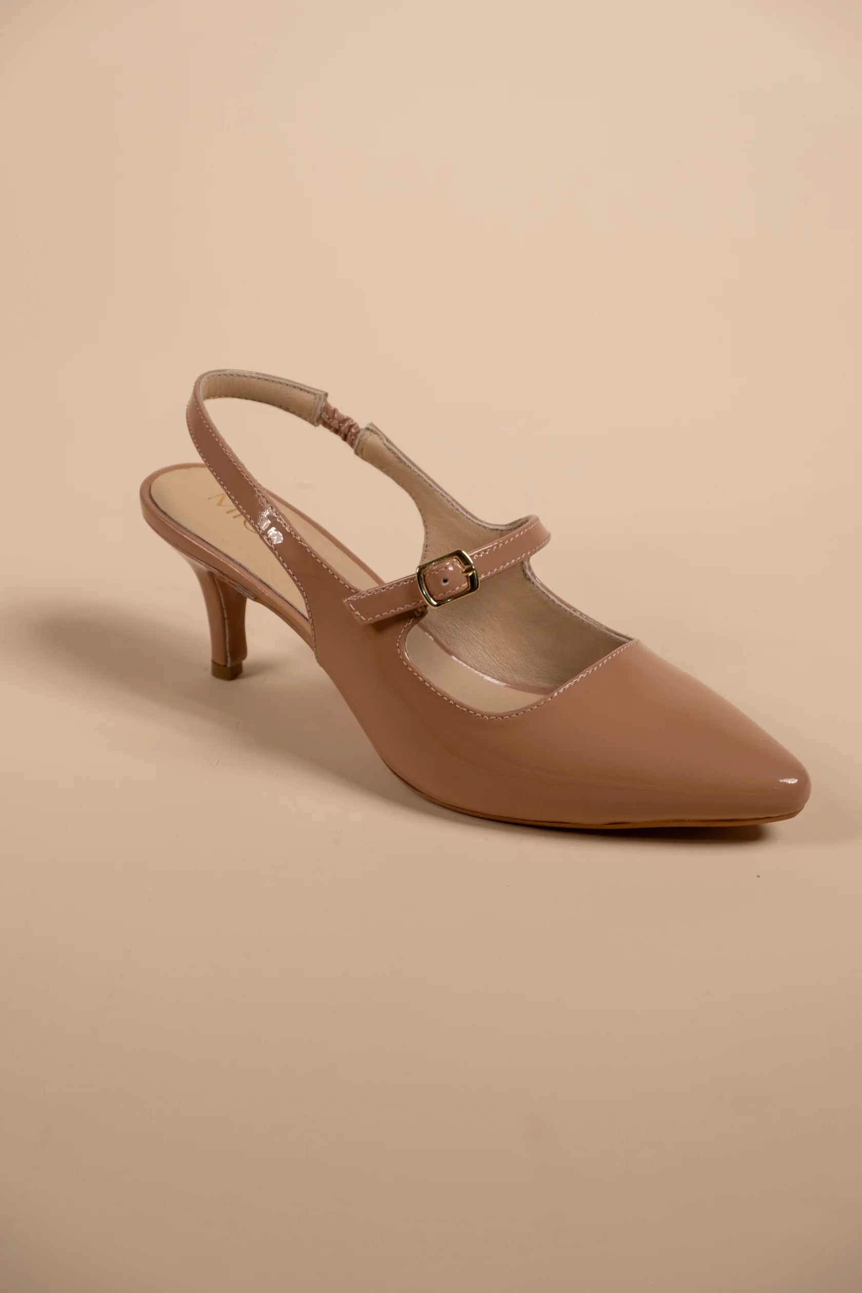 BRIZA Premium Leather Slingback Kitten Heels - The Heels India