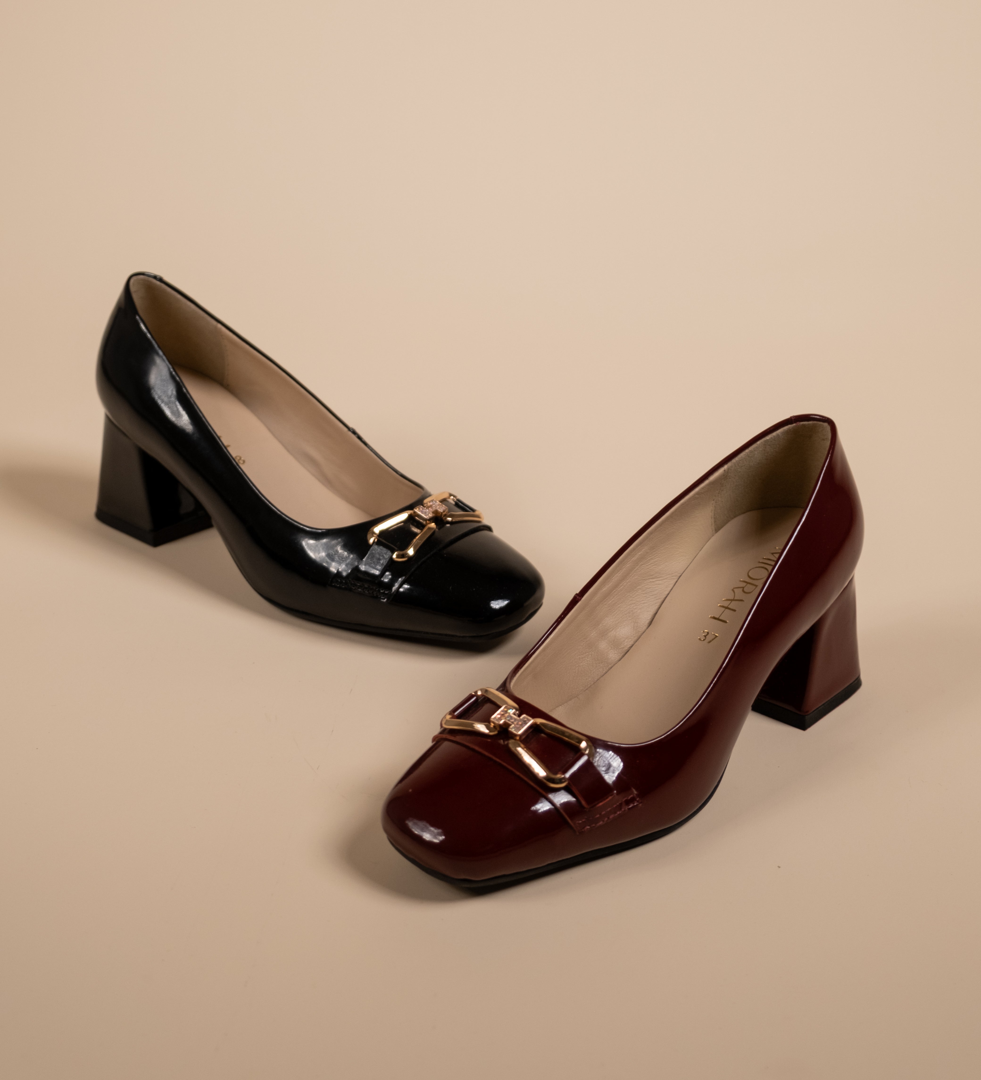 ZEAL Premium Patent Leather Block Heels