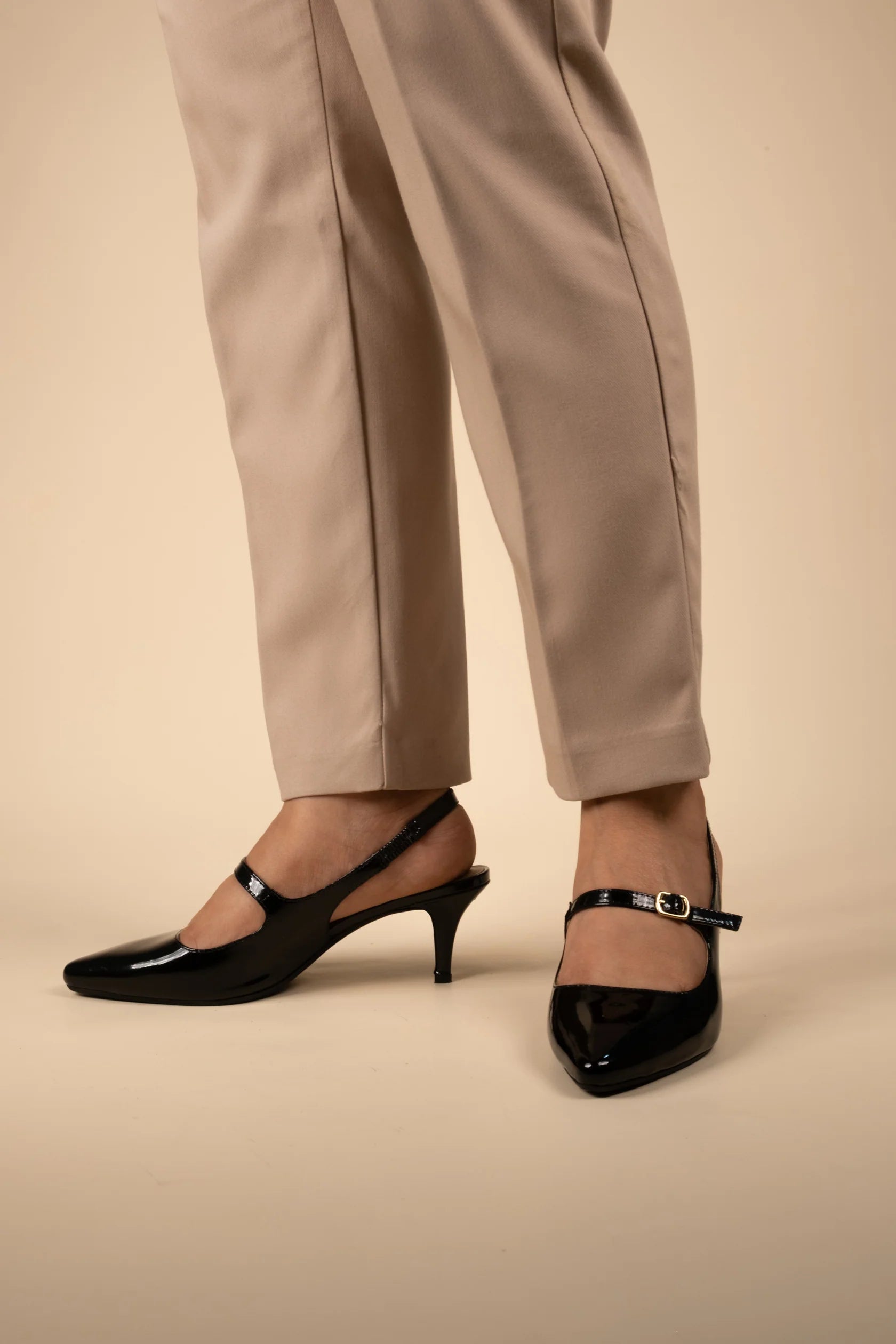 BRIZA Premium Leather Slingback Kitten Heels - The Heels India