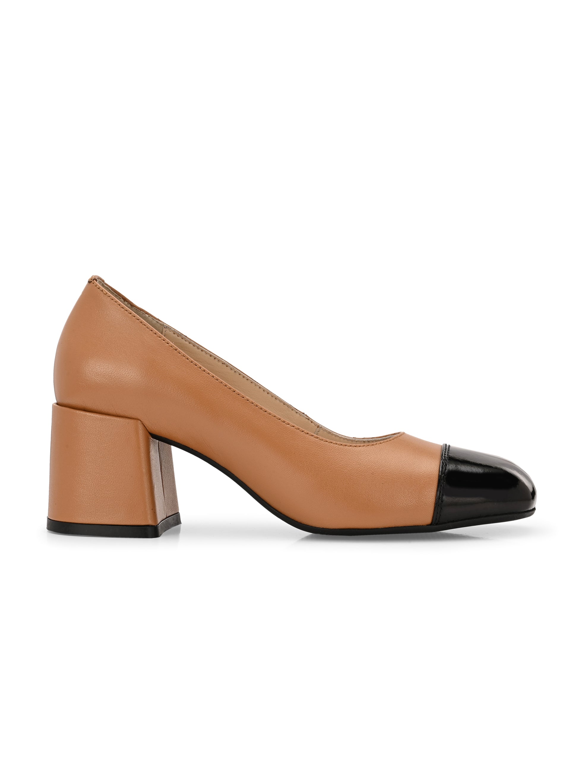 RADIANT Premium Leather Cap Toe Block Heels