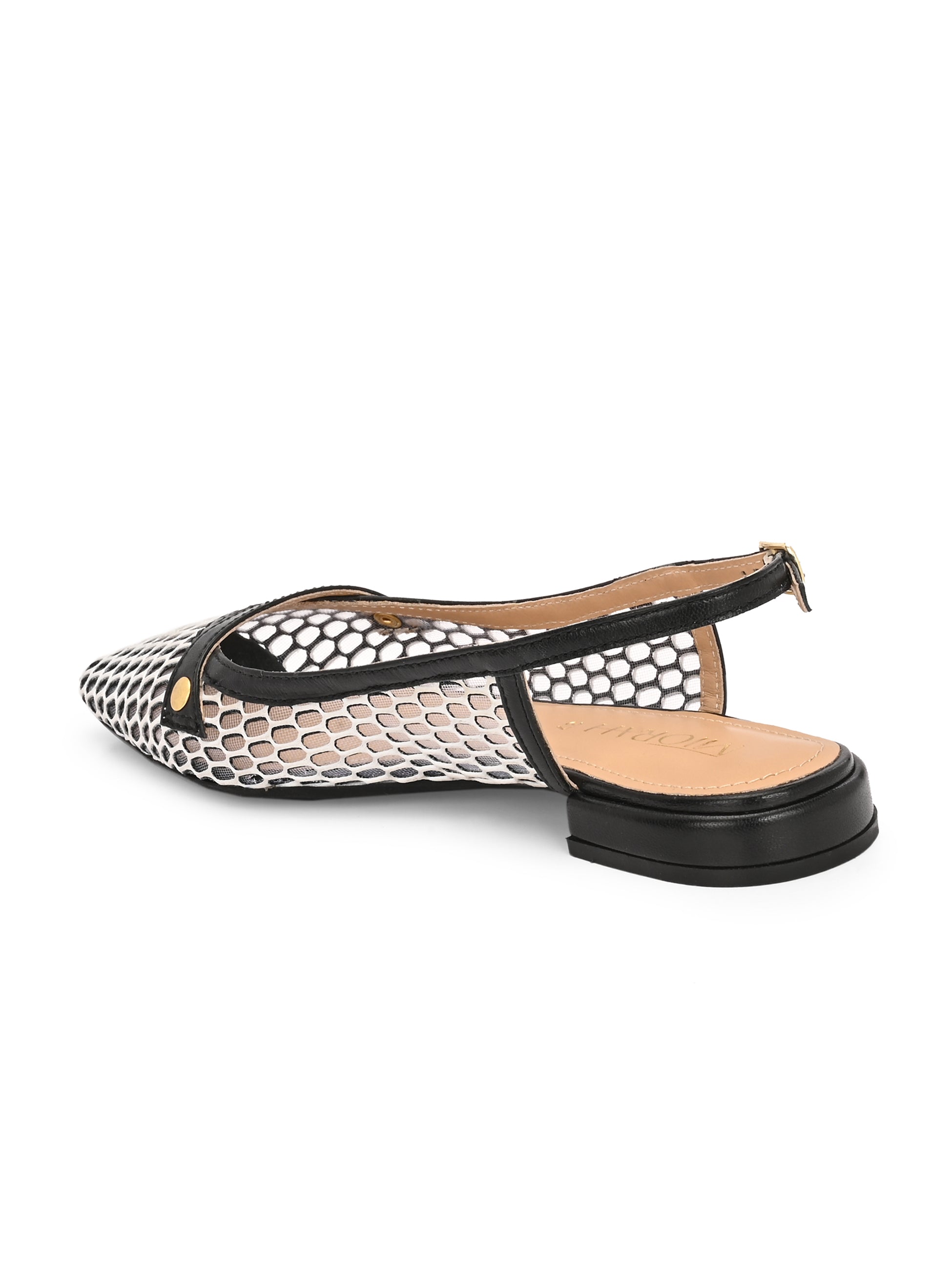 ALOHA Premium Leather Mesh Pointed Ballerinas