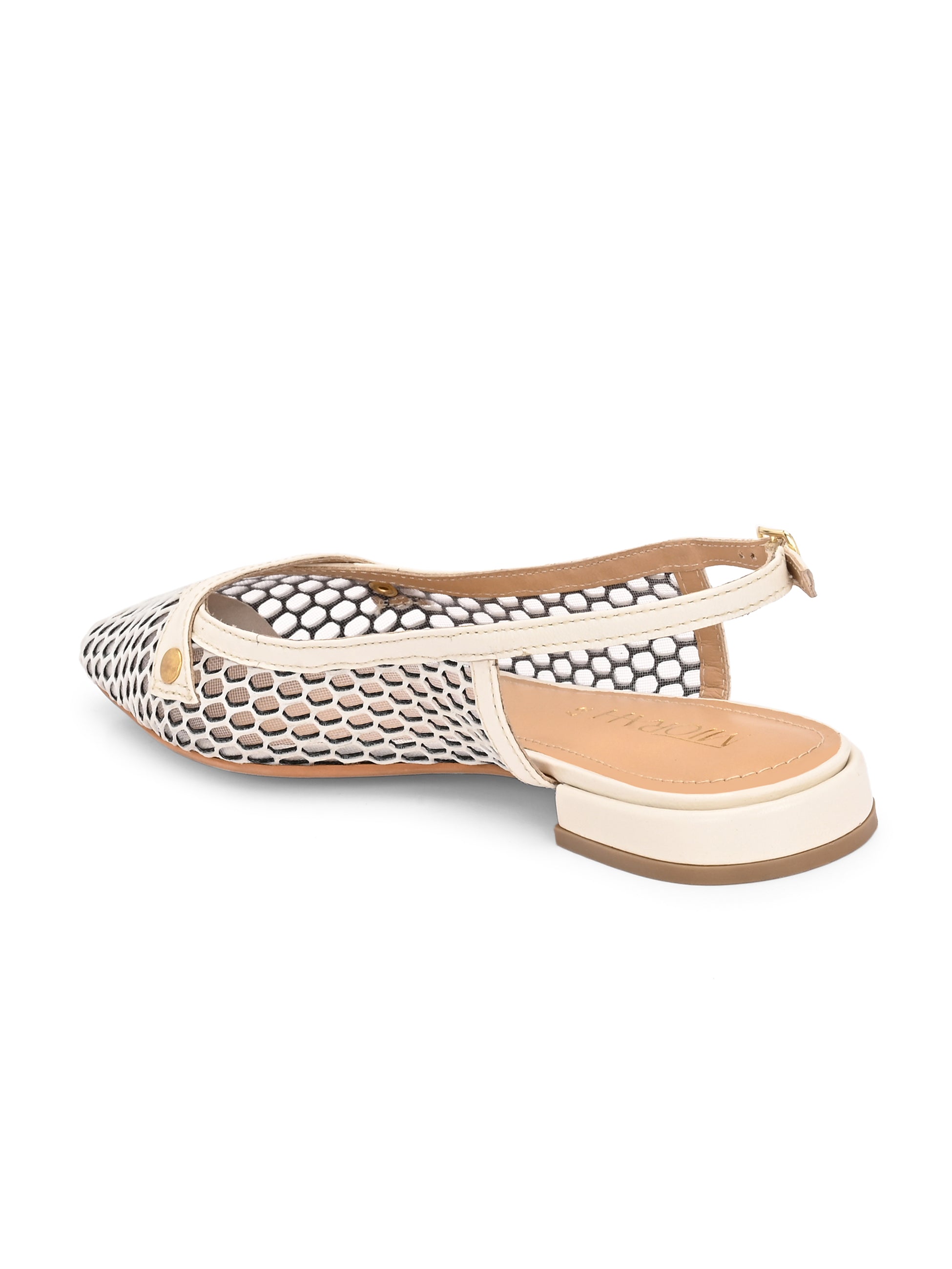 ALOHA Premium Leather Mesh Pointed Ballerinas