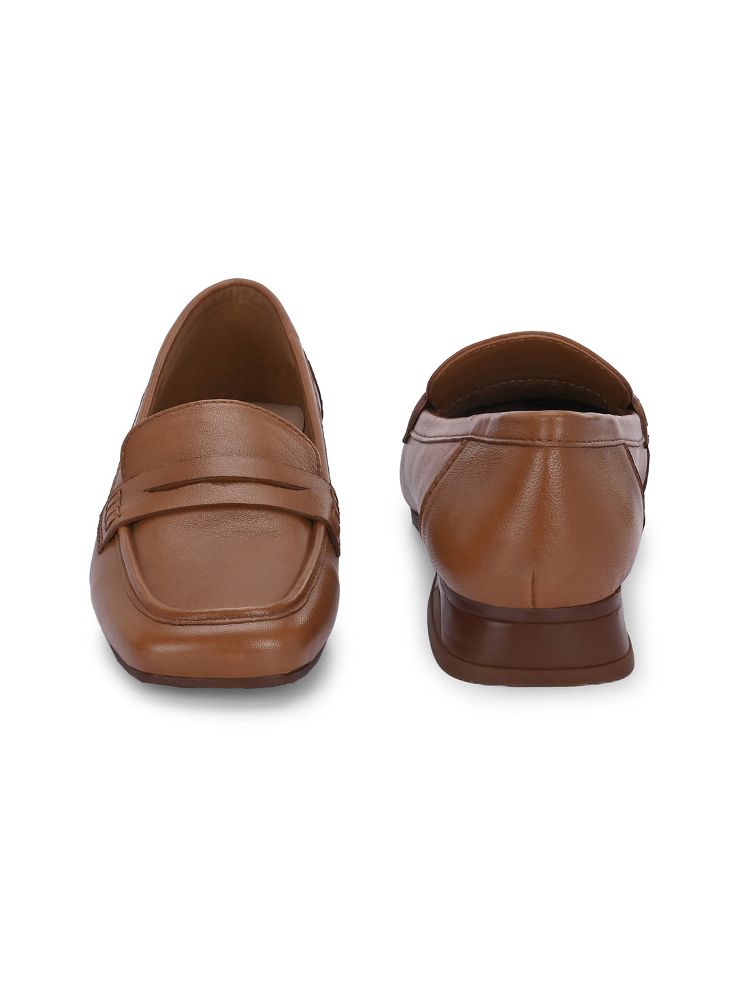 SERENE Premium Leather Mid Heel Square Toe Loafers