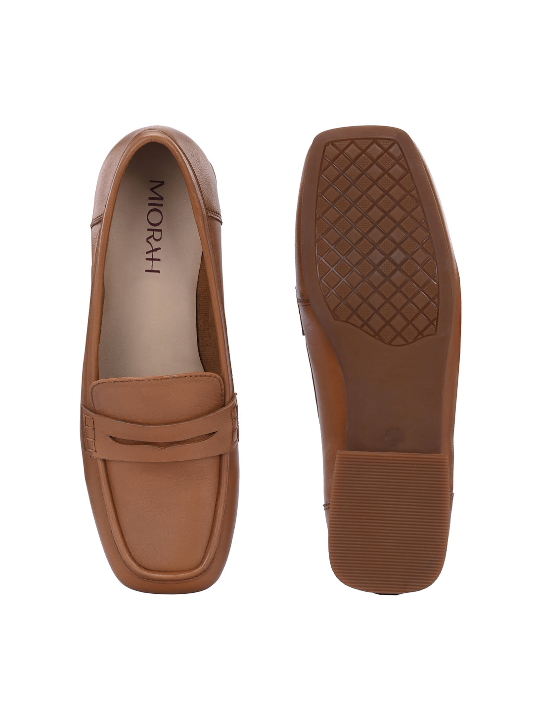 SERENE Premium Leather Mid Heel Square Toe Loafers