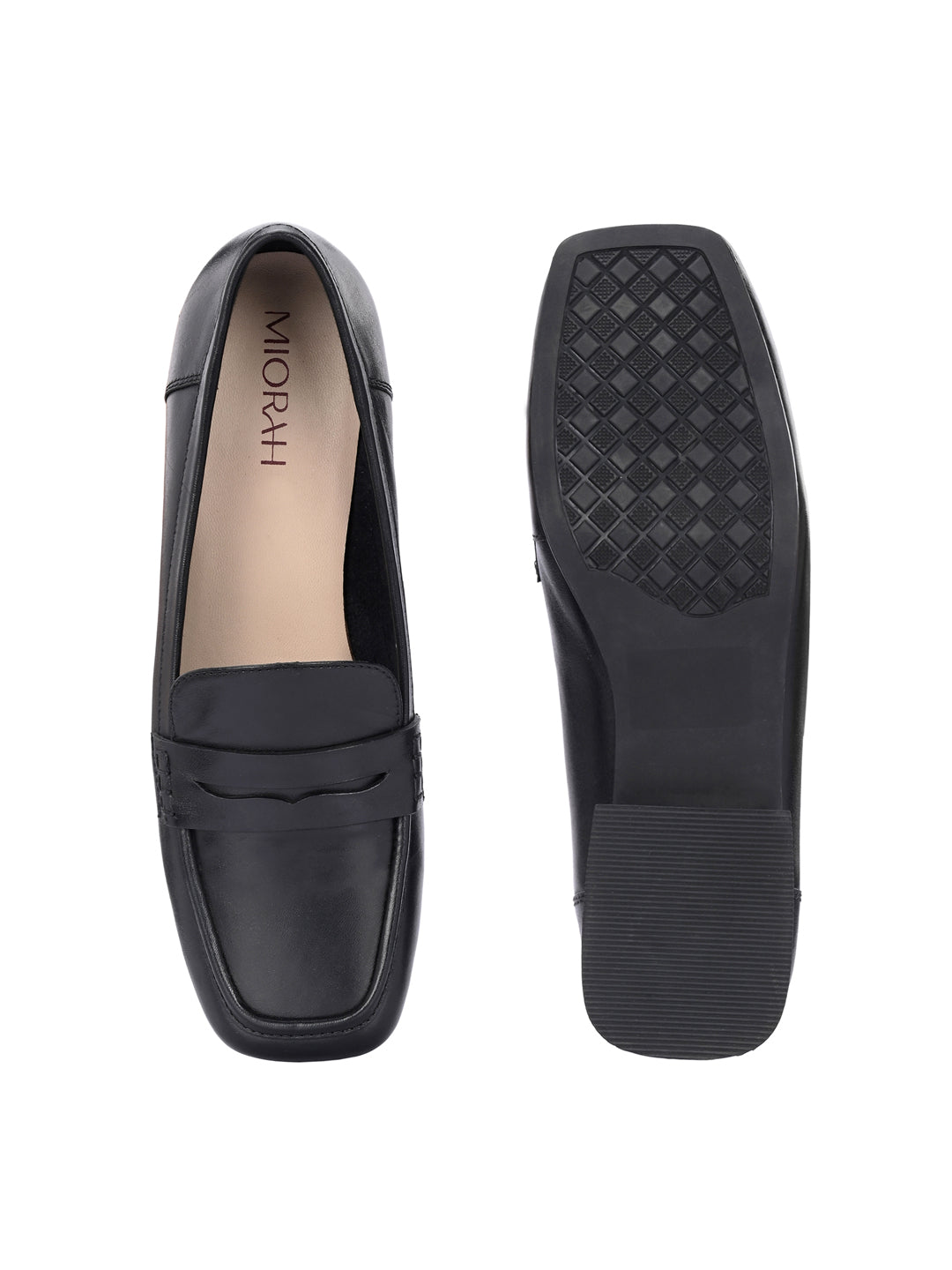 SERENE Premium Leather Mid Heel Square Toe Loafers