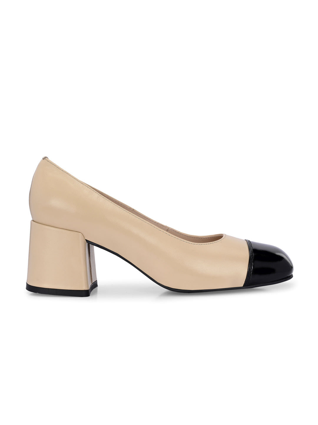 RADIANT Premium Leather Cap Toe Block Heels