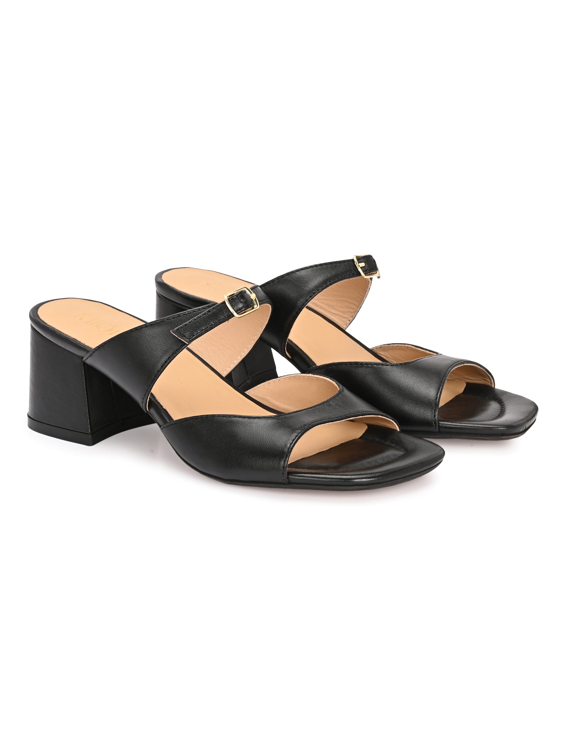 ROXY Premium Leather Slip on Block Heels