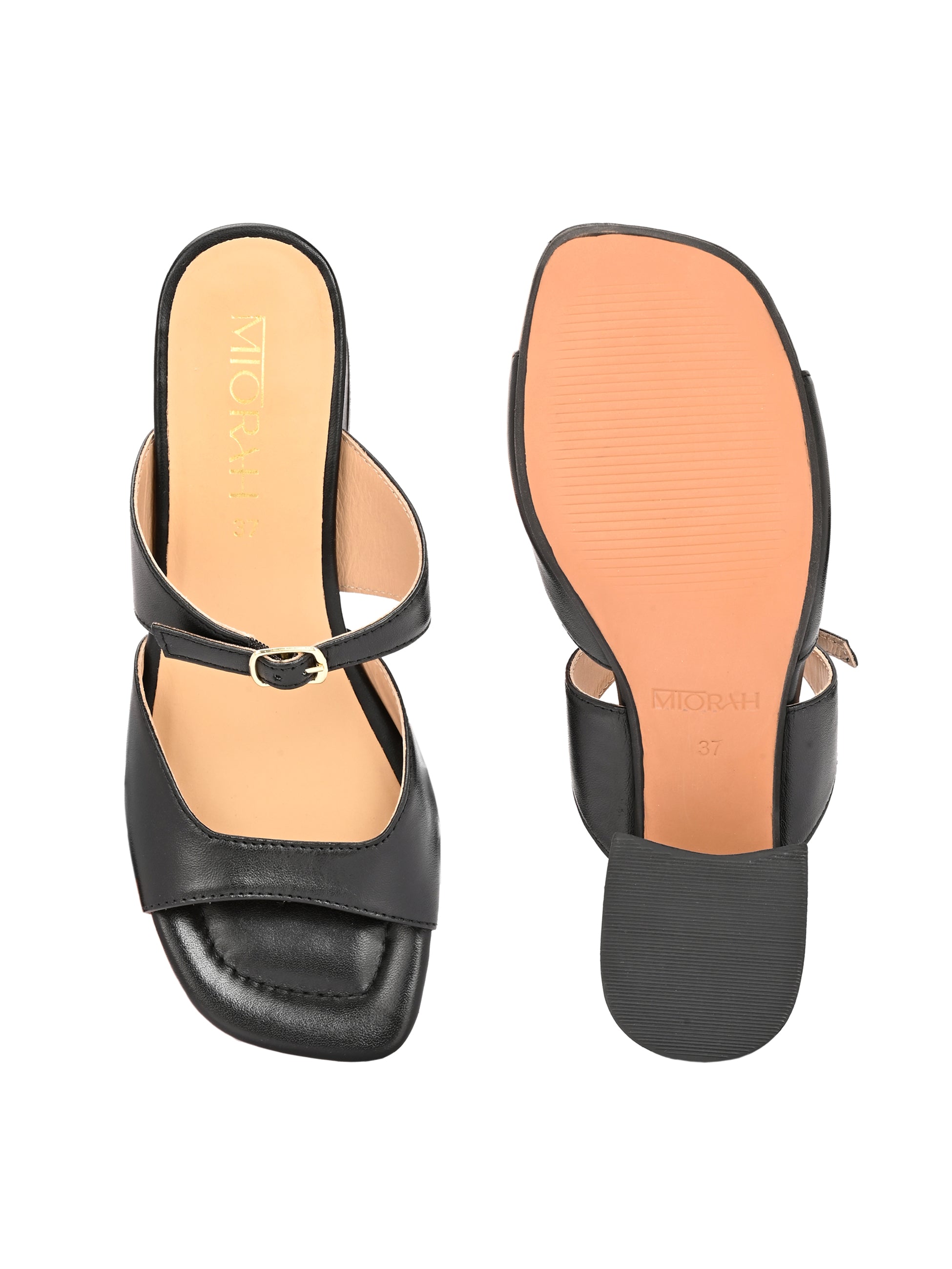 ROXY Premium Leather Slip on Block Heels