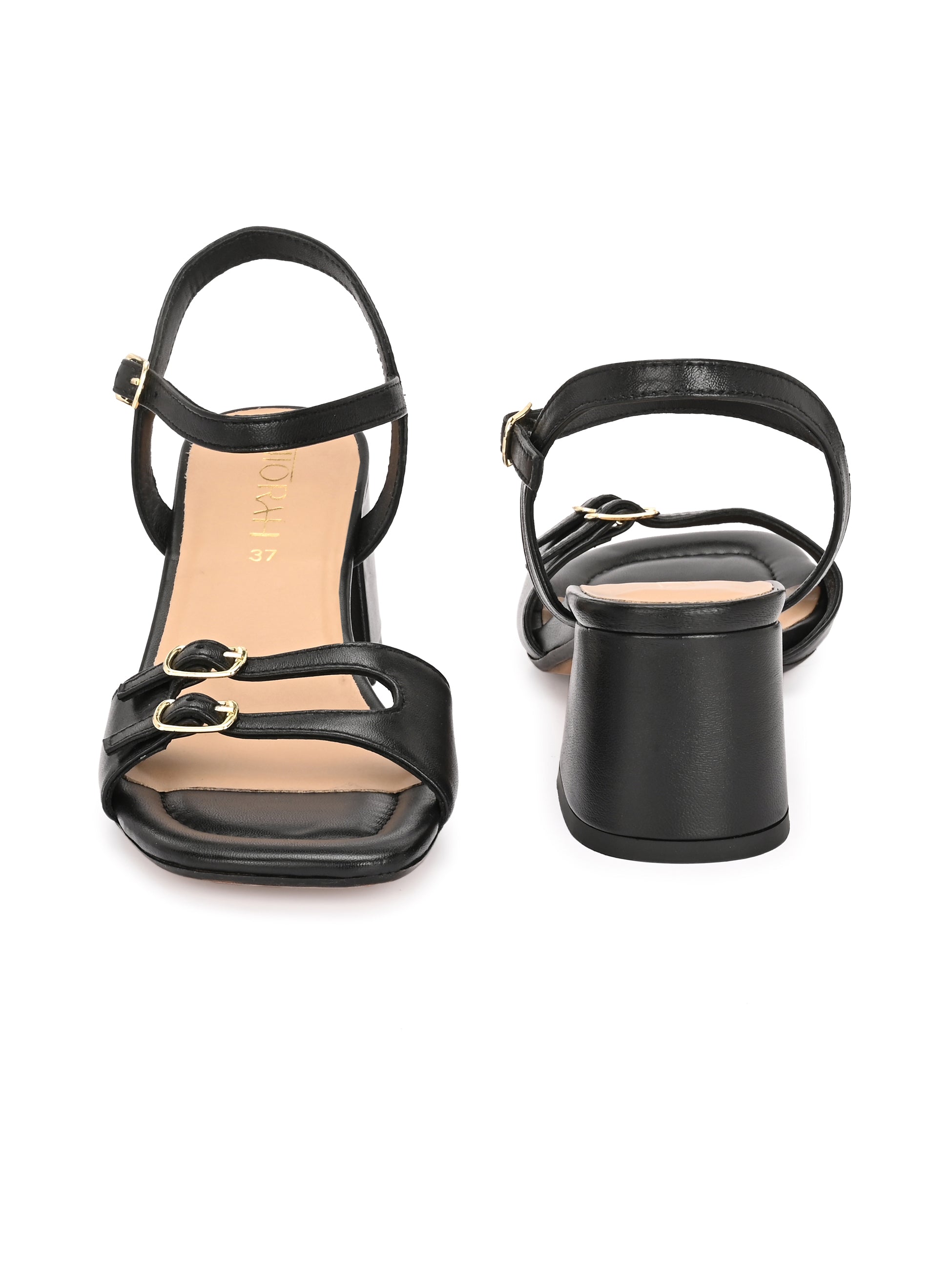 ROSELLE Premium Leather Block Heel Sandals