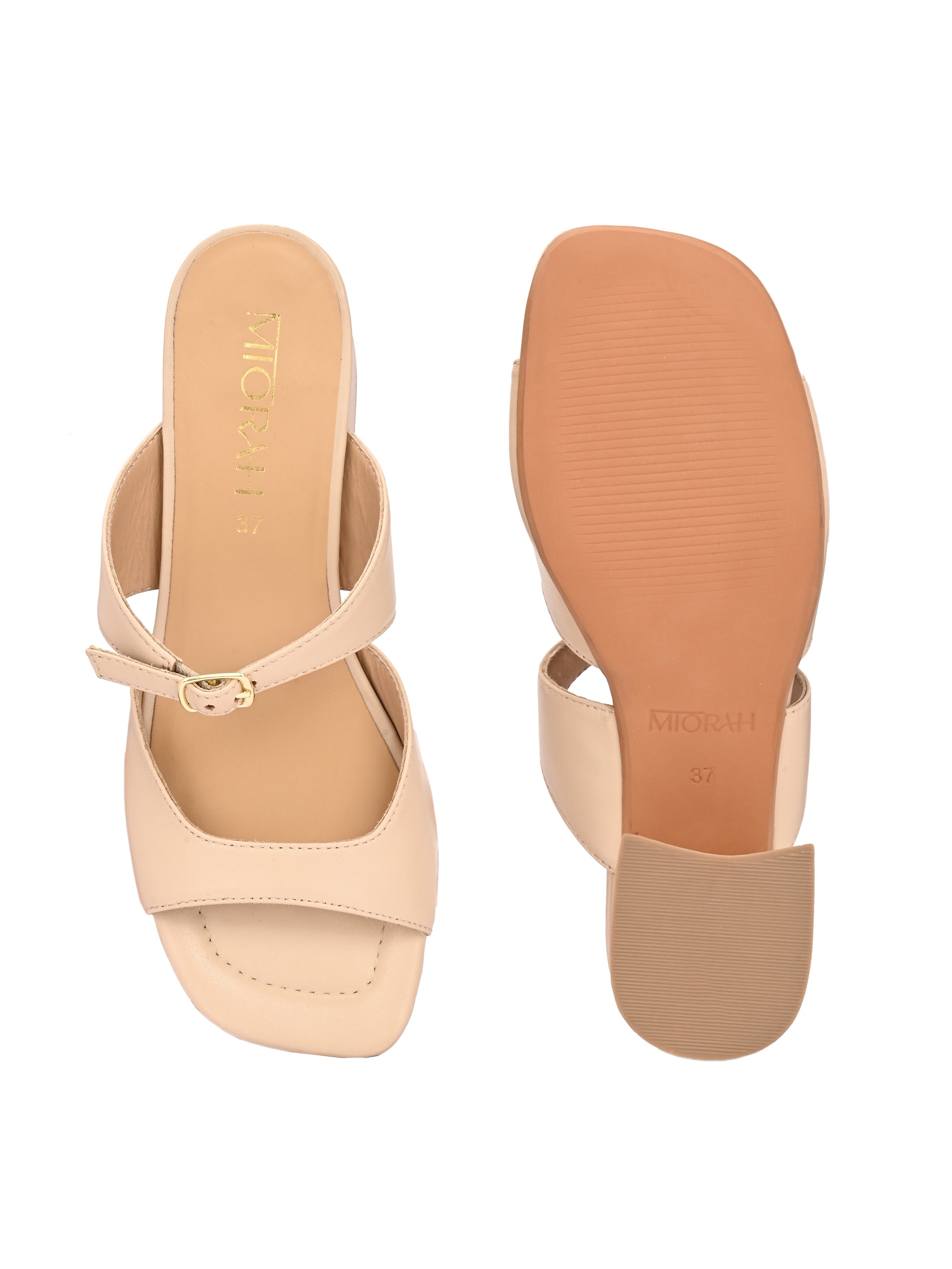 ROXY Premium Leather Slip on Block Heels