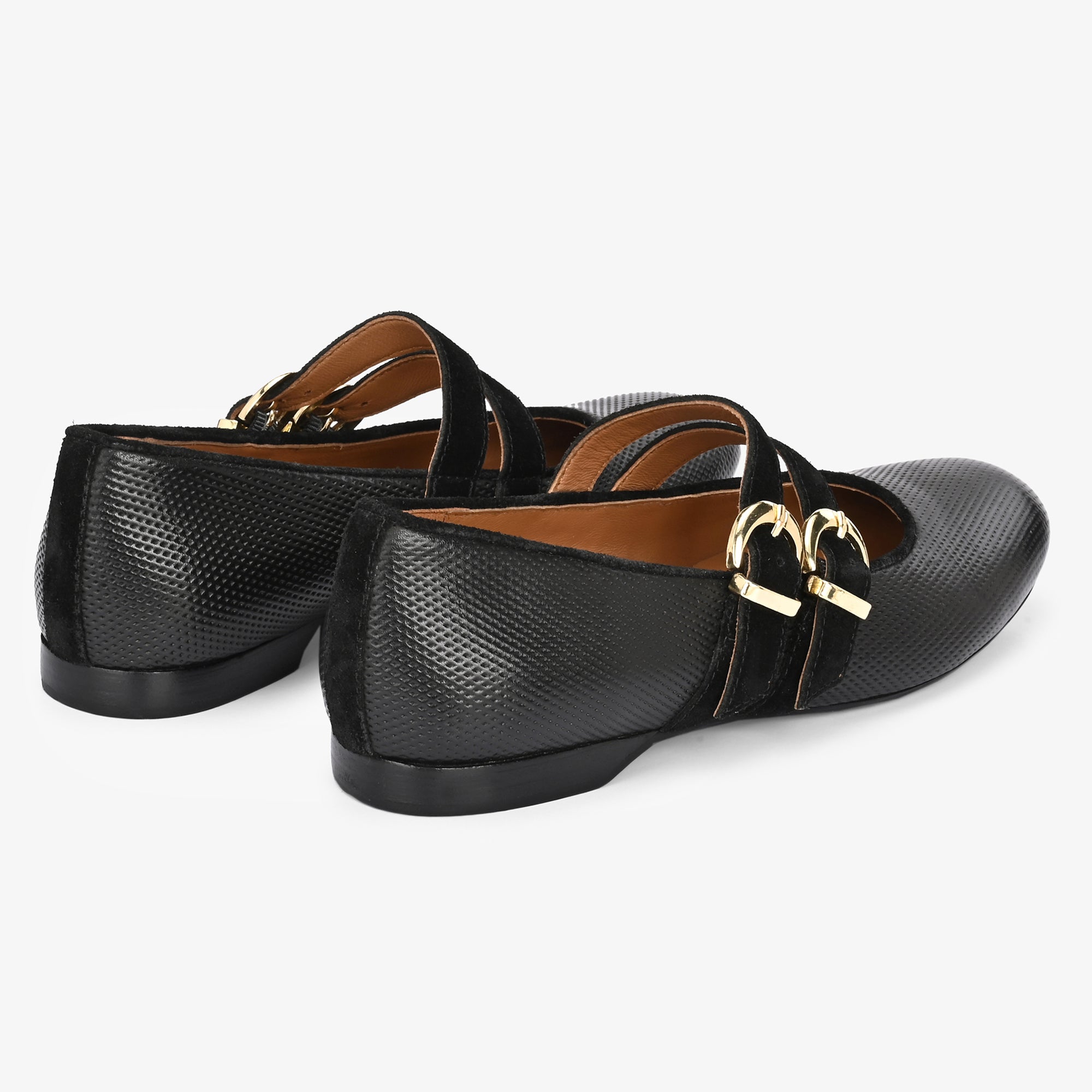 CALLIE Premium Leather Mary Jane Strap Ballerinas