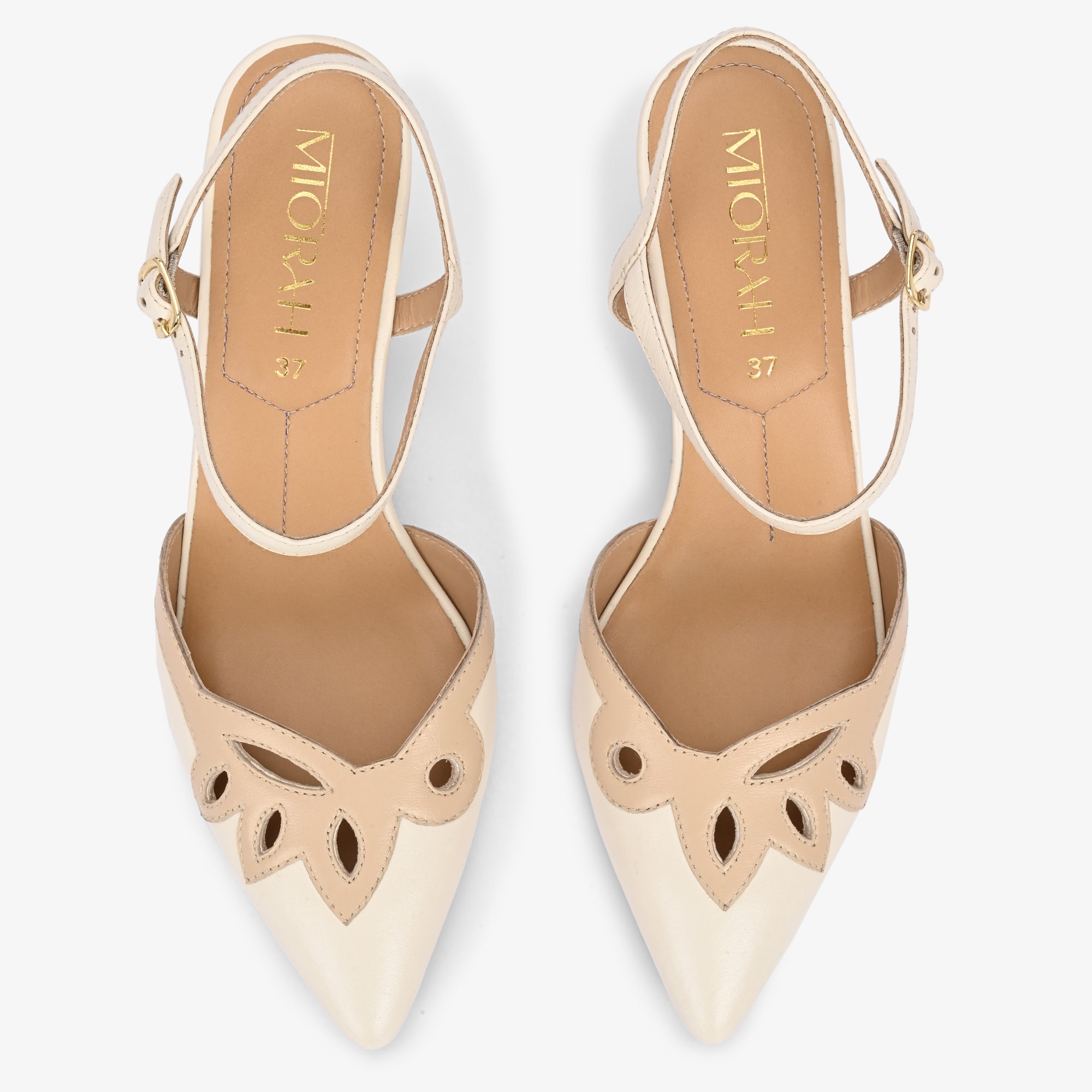 ELYSIA Premium Leather Ankle Strap Kitten Heels