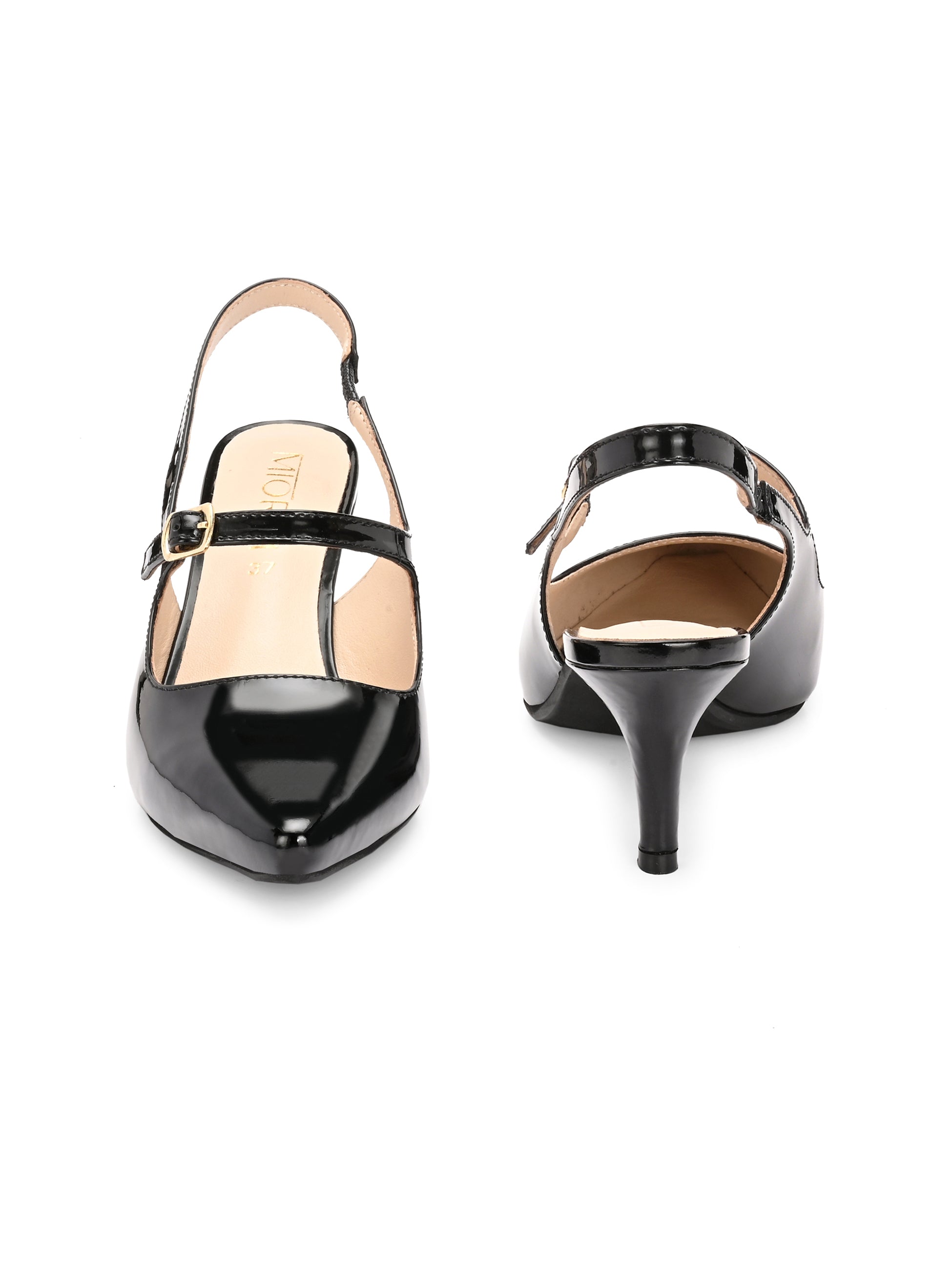 BRIZA Premium Leather Slingback Kitten Heels