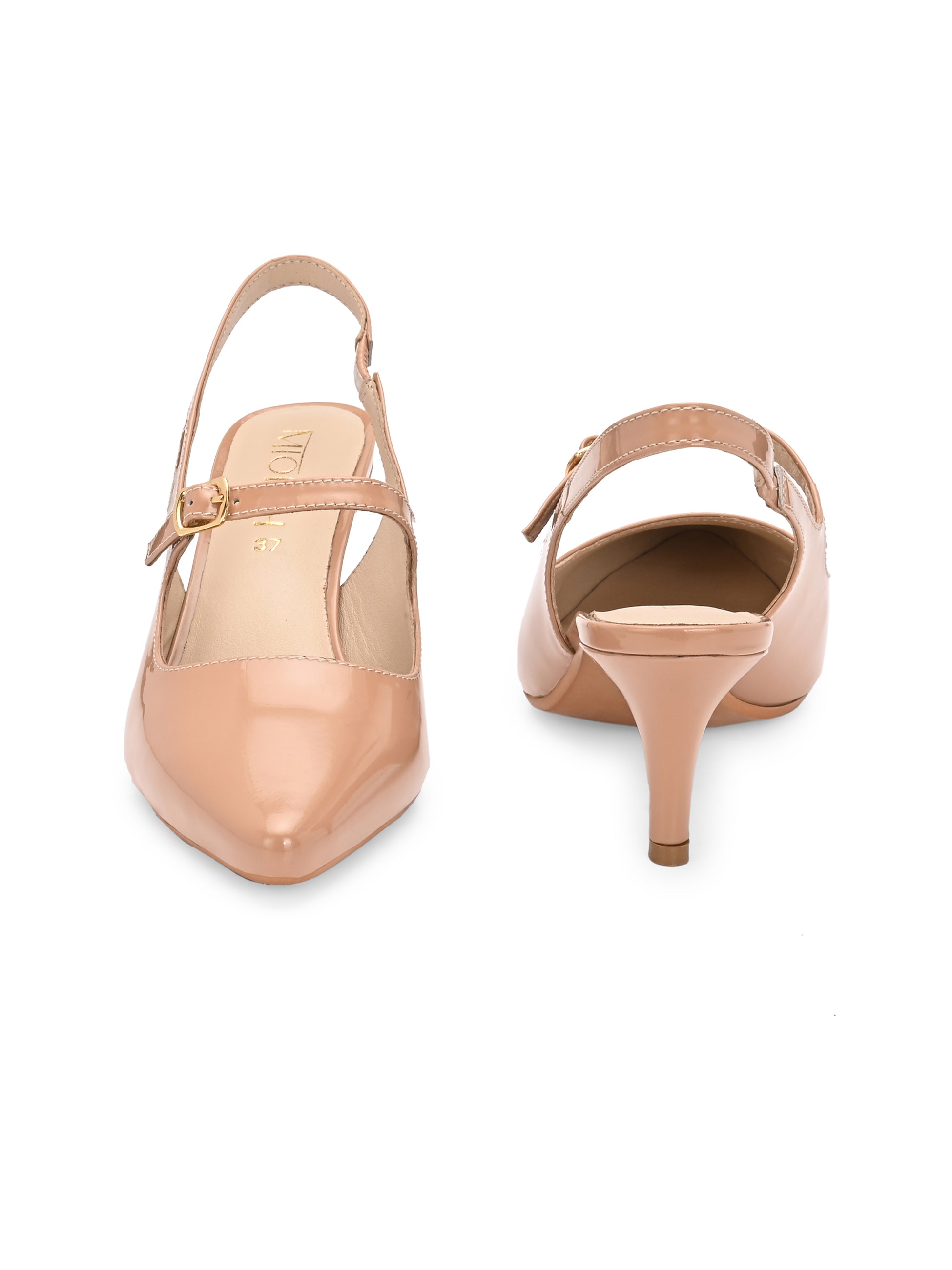 BRIZA Premium Leather Slingback Kitten Heels