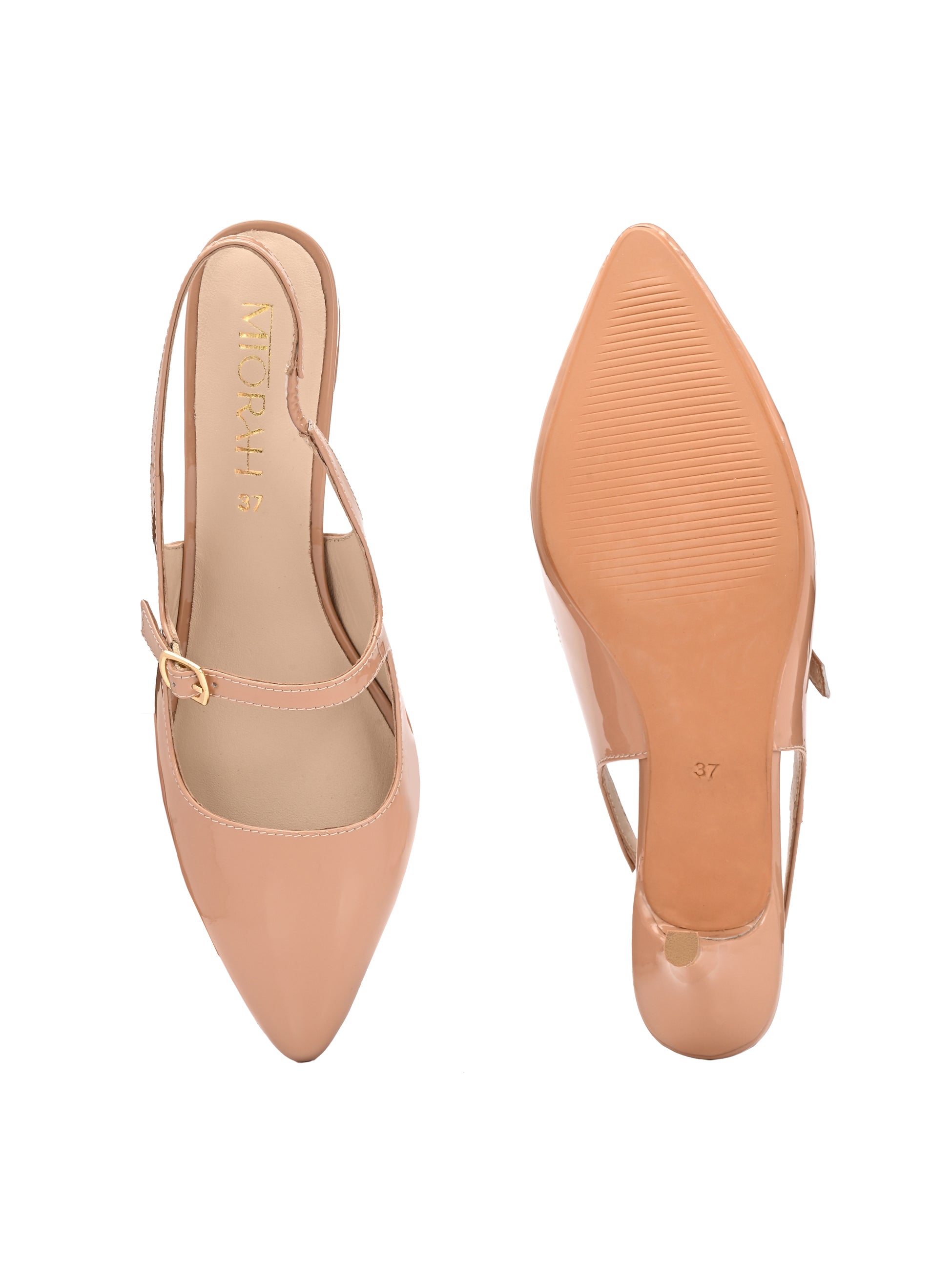 BRIZA Premium Leather Slingback Kitten Heels