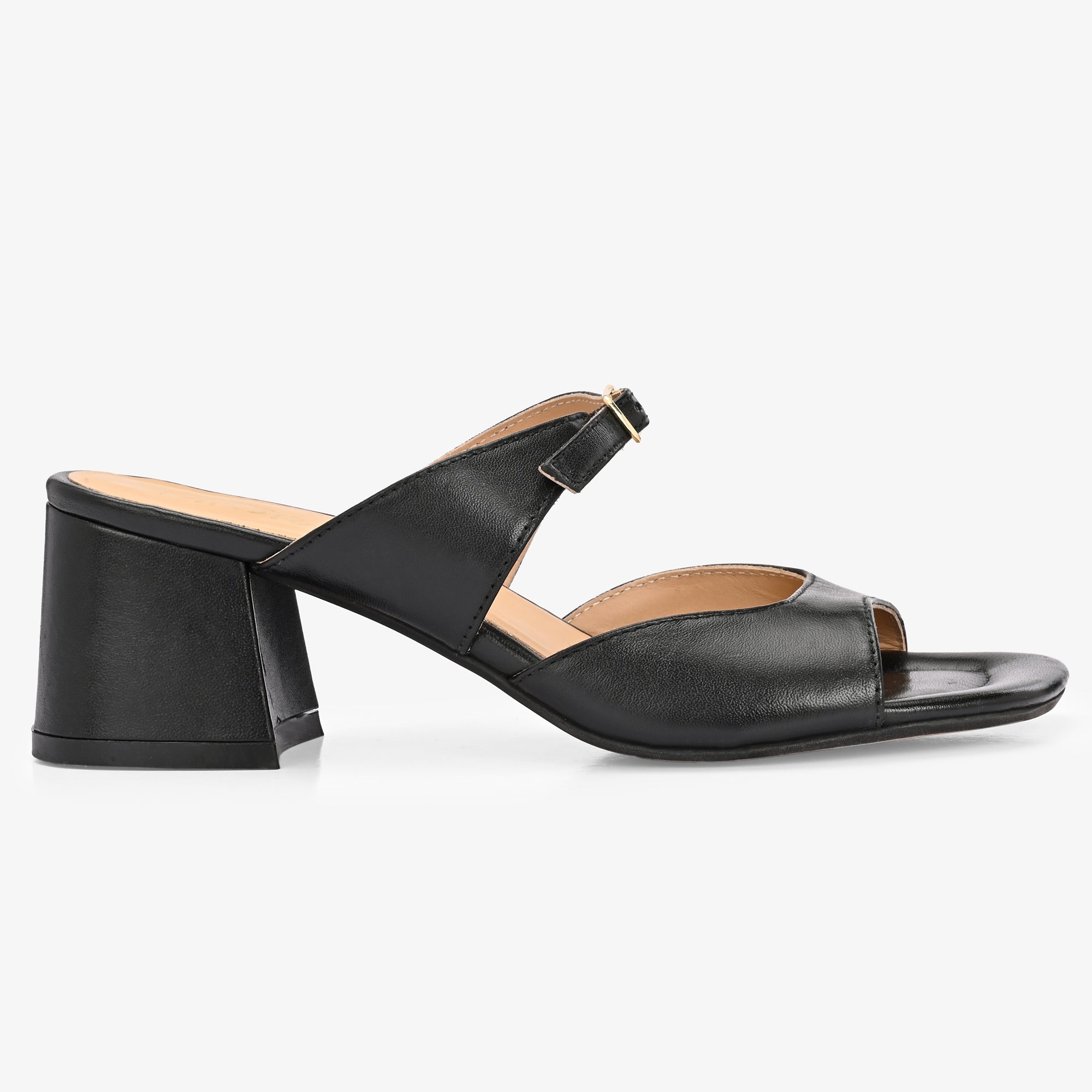 ROXY Premium Leather Slip on Block Heels