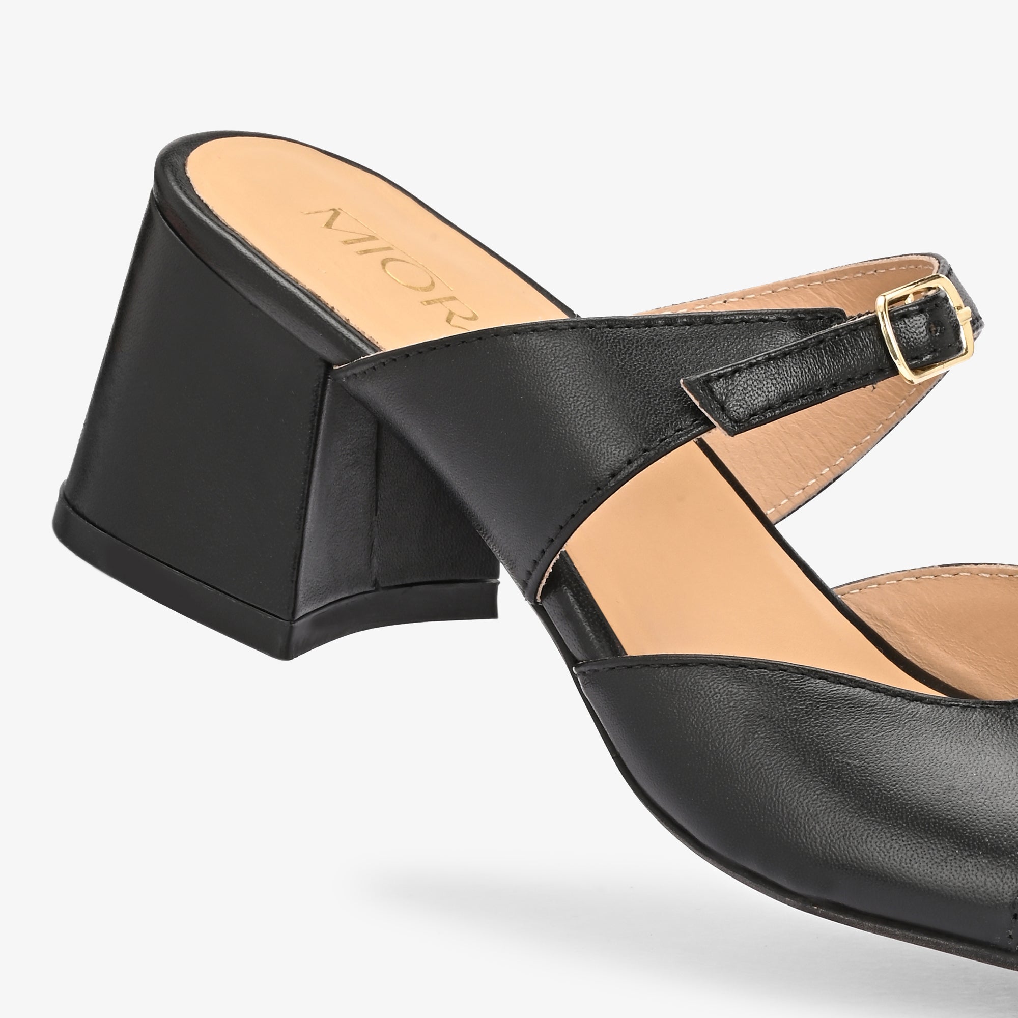 ROXY Premium Leather Slip on Block Heels