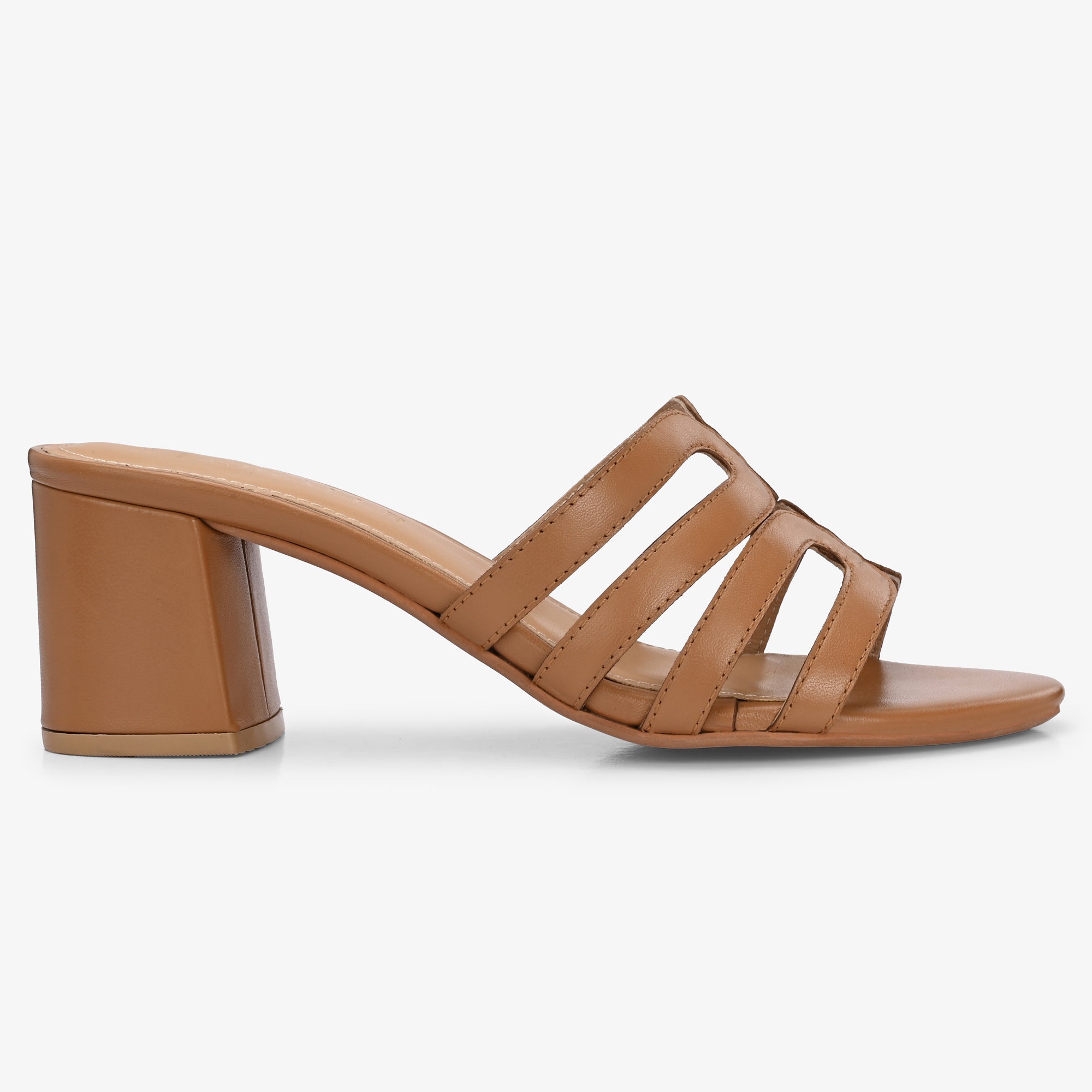 NYSSA Premium Leather Laser Cut Block Heels