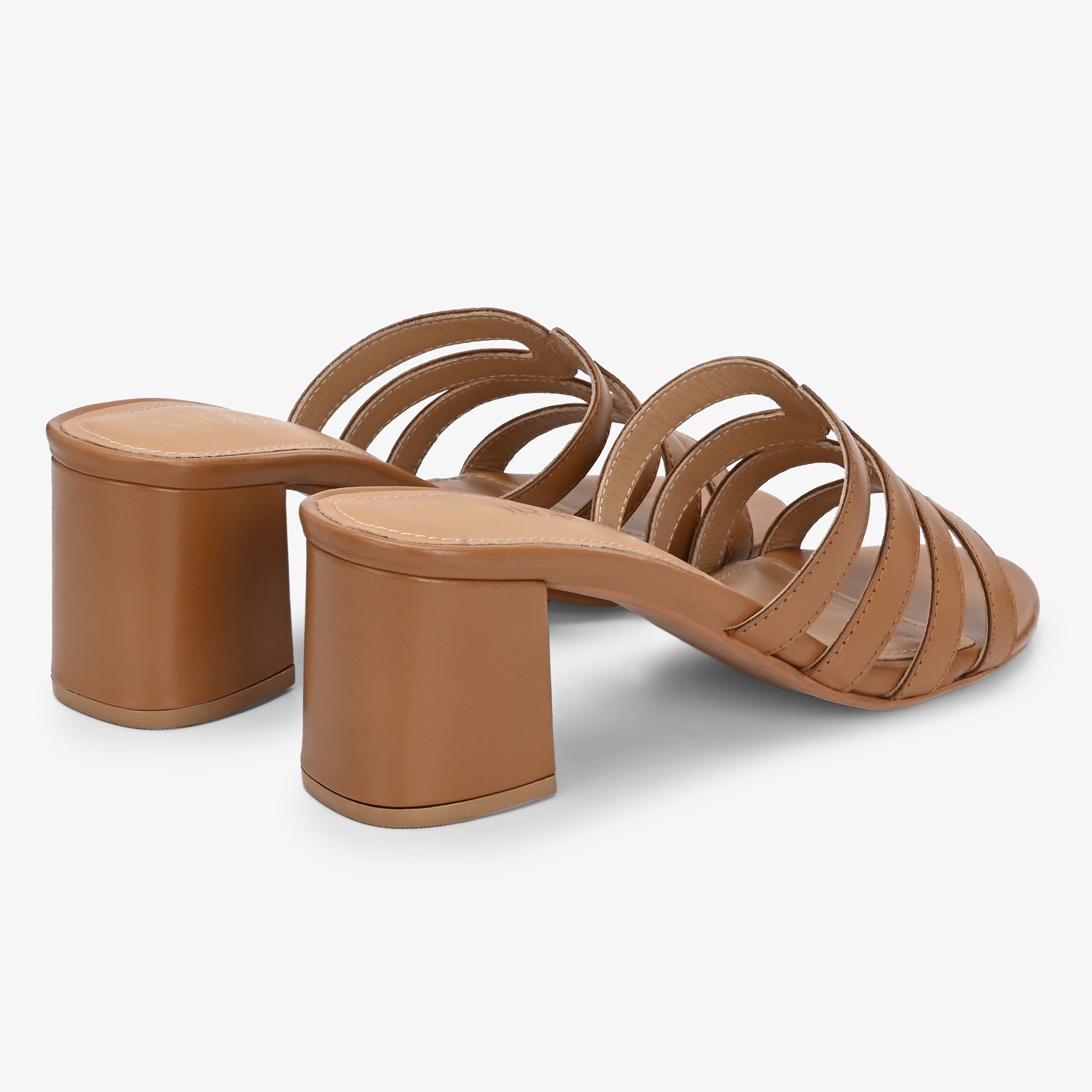 NYSSA Premium Leather Laser Cut Block Heels