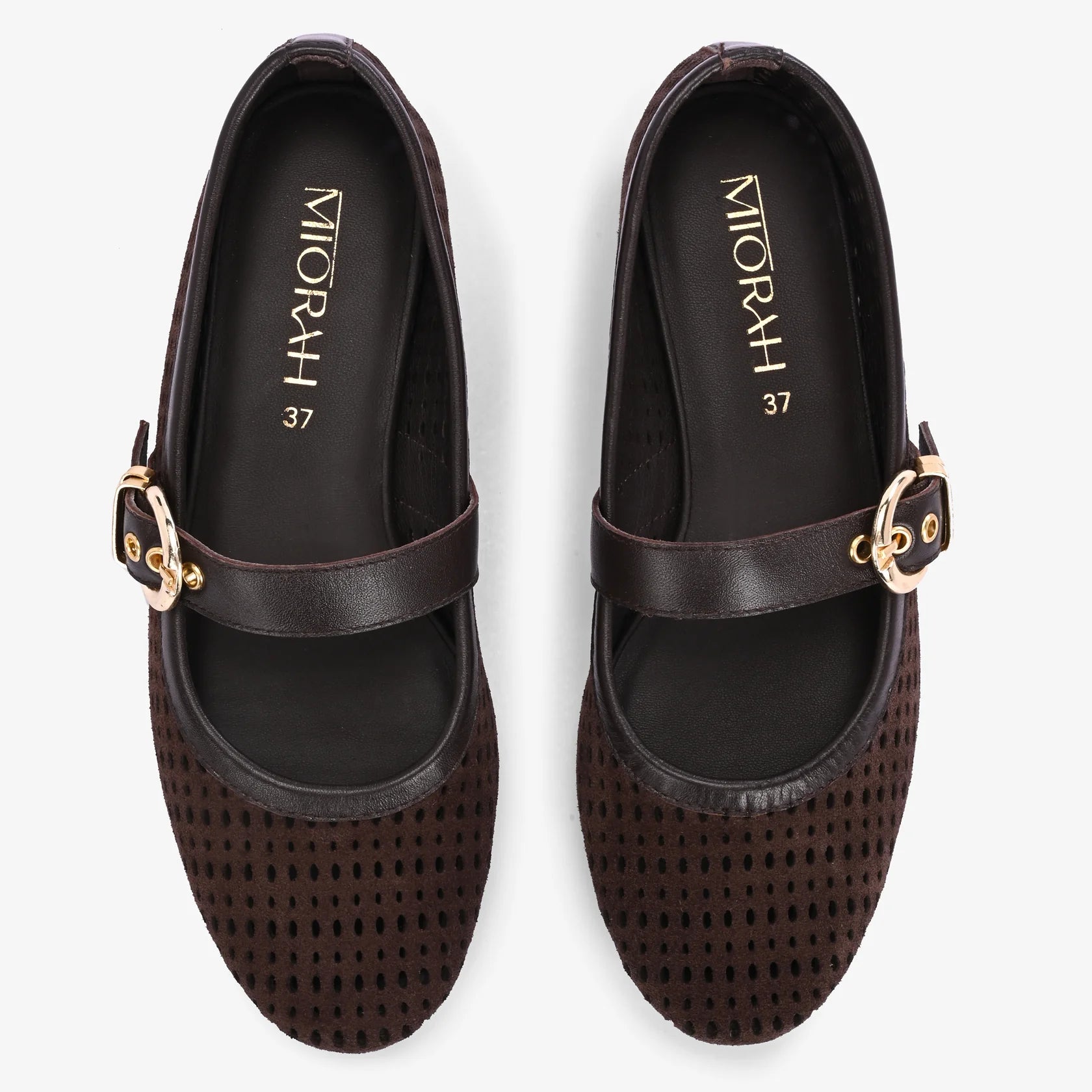 JUNO Premium Leather Mary Jane Ballerinas - The Heels India